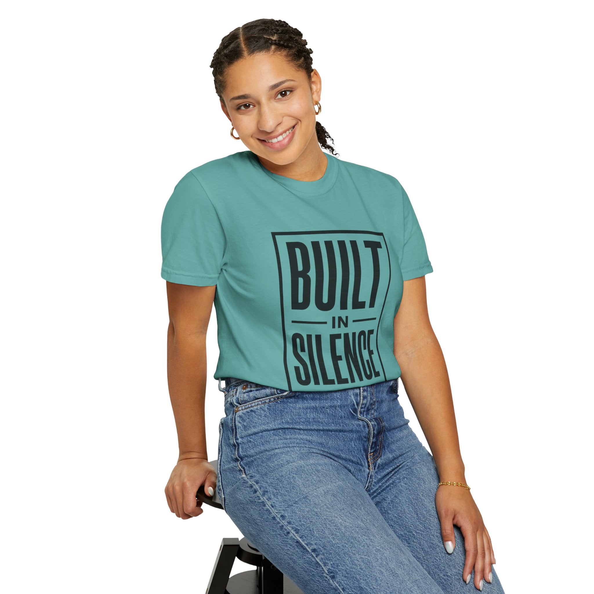 Built In Silence T-Shirt — Minimalist Bold Typography Tee