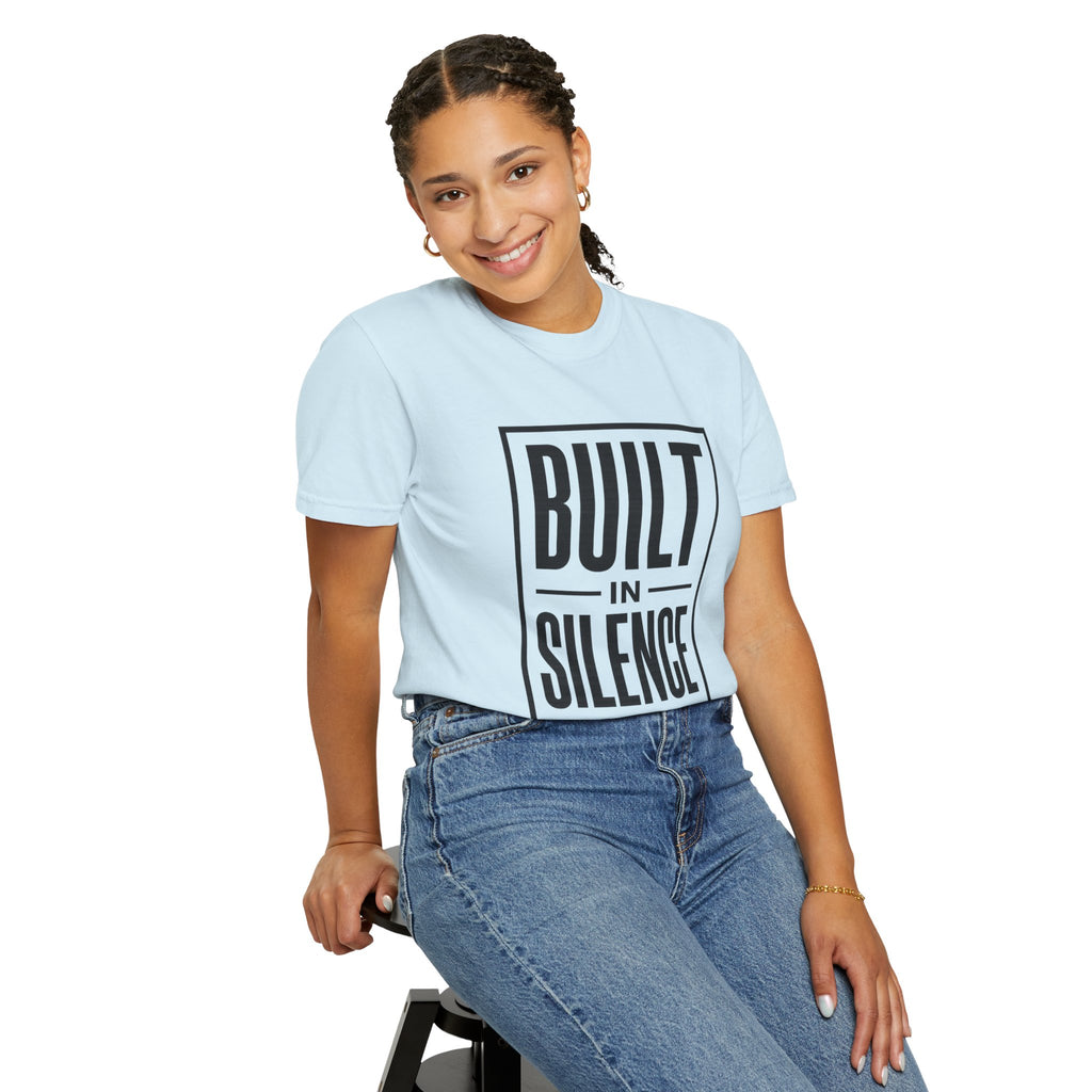 Built In Silence T-Shirt — Minimalist Bold Typography Tee