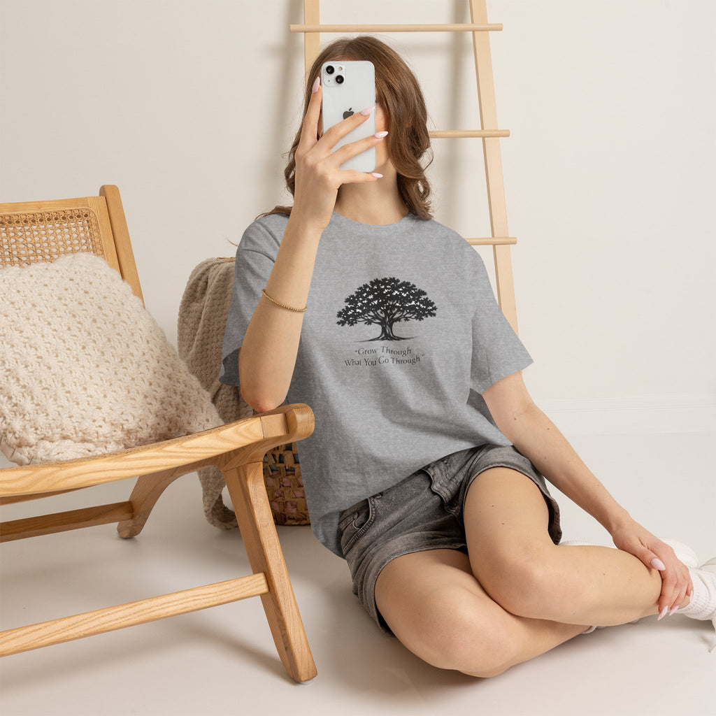 Tree of Growth T-Shirt — "Grow Through What You Go Through" Inspirational Tee