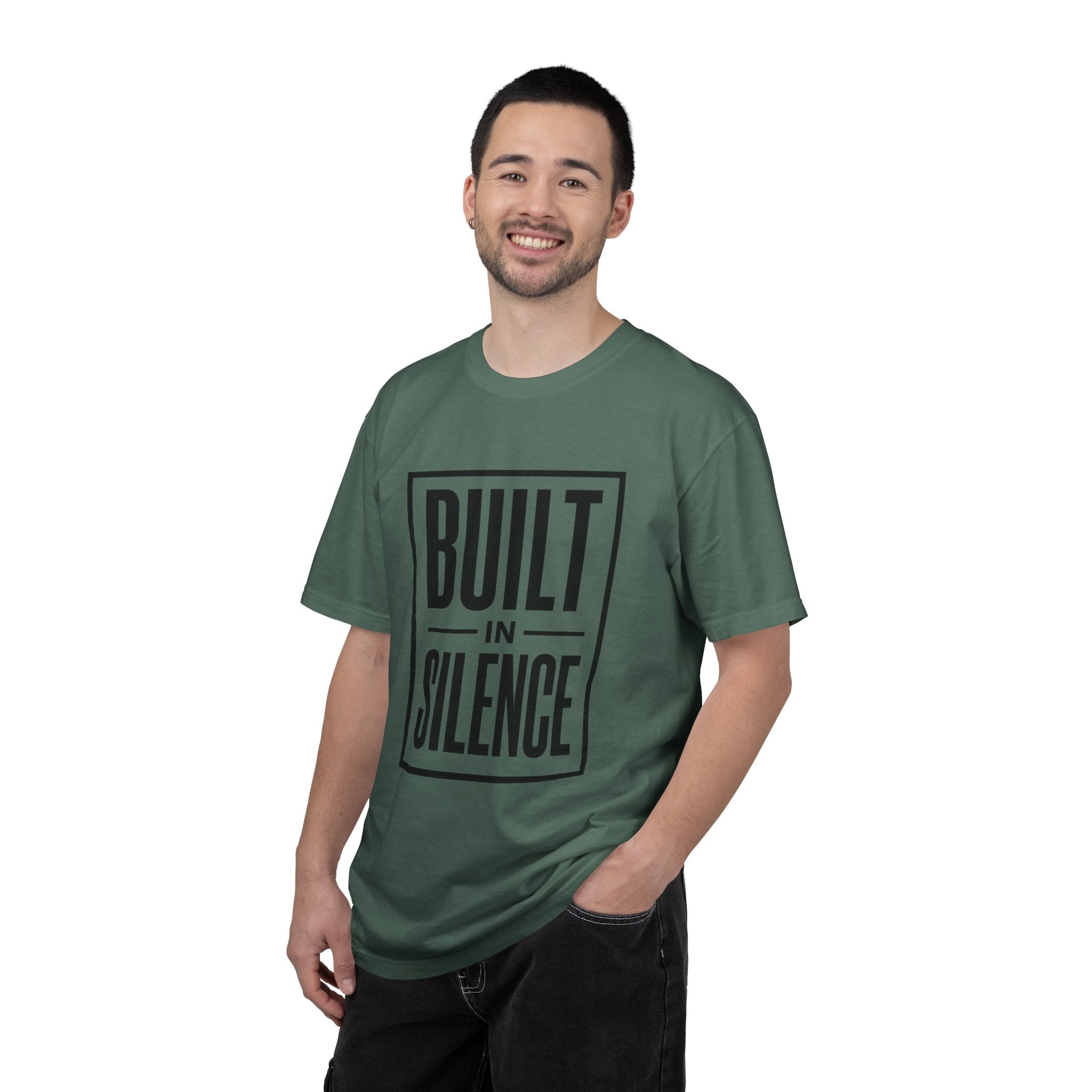 Built In Silence T-Shirt — Minimalist Bold Typography Tee