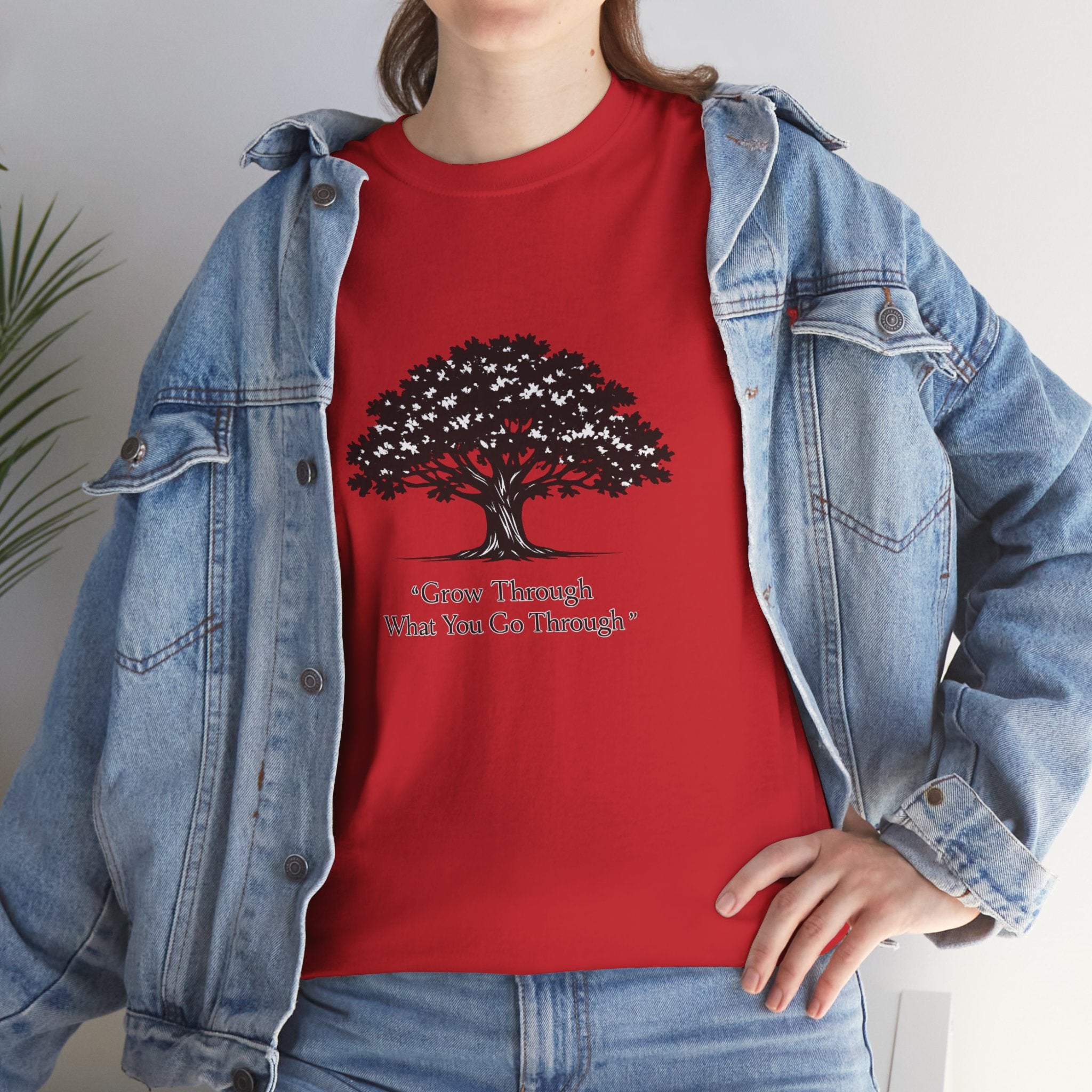 Tree of Growth T-Shirt — "Grow Through What You Go Through" Inspirational Tee