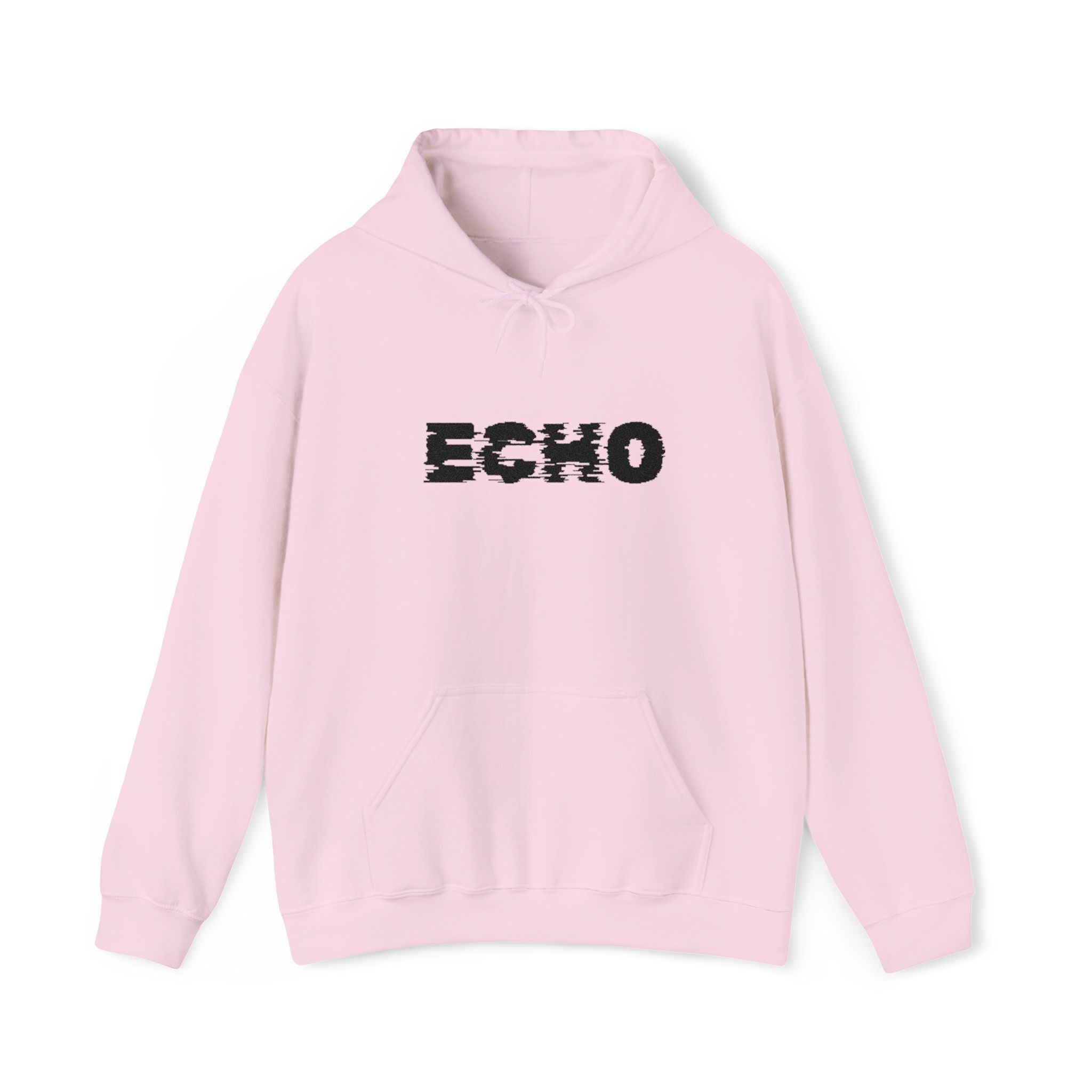 Echo Distressed Logo Hoodie — Retro Grunge Streetwear Pullover