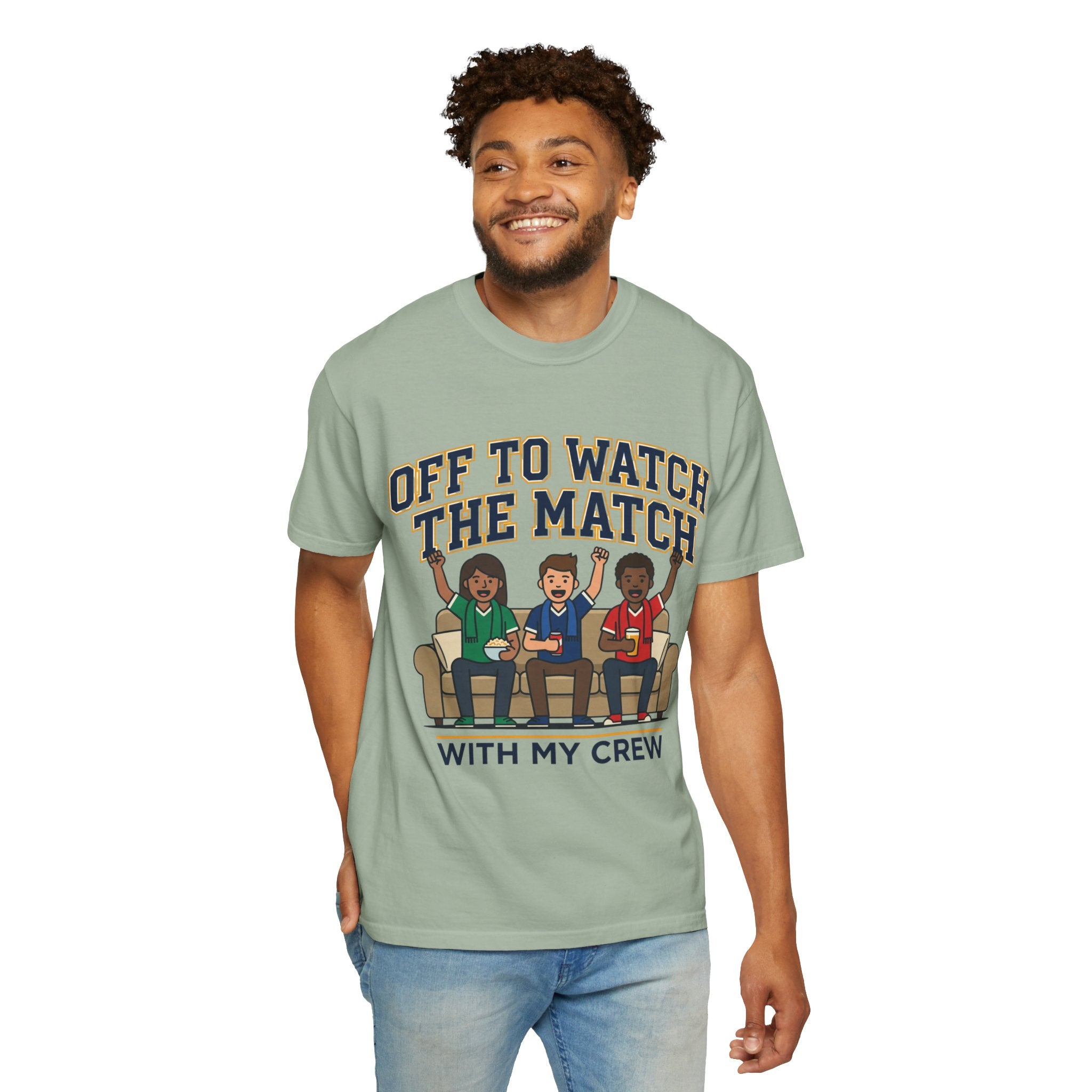 Off to Watch the Match T-Shirt — 'With My Crew' Sports Fan Tee