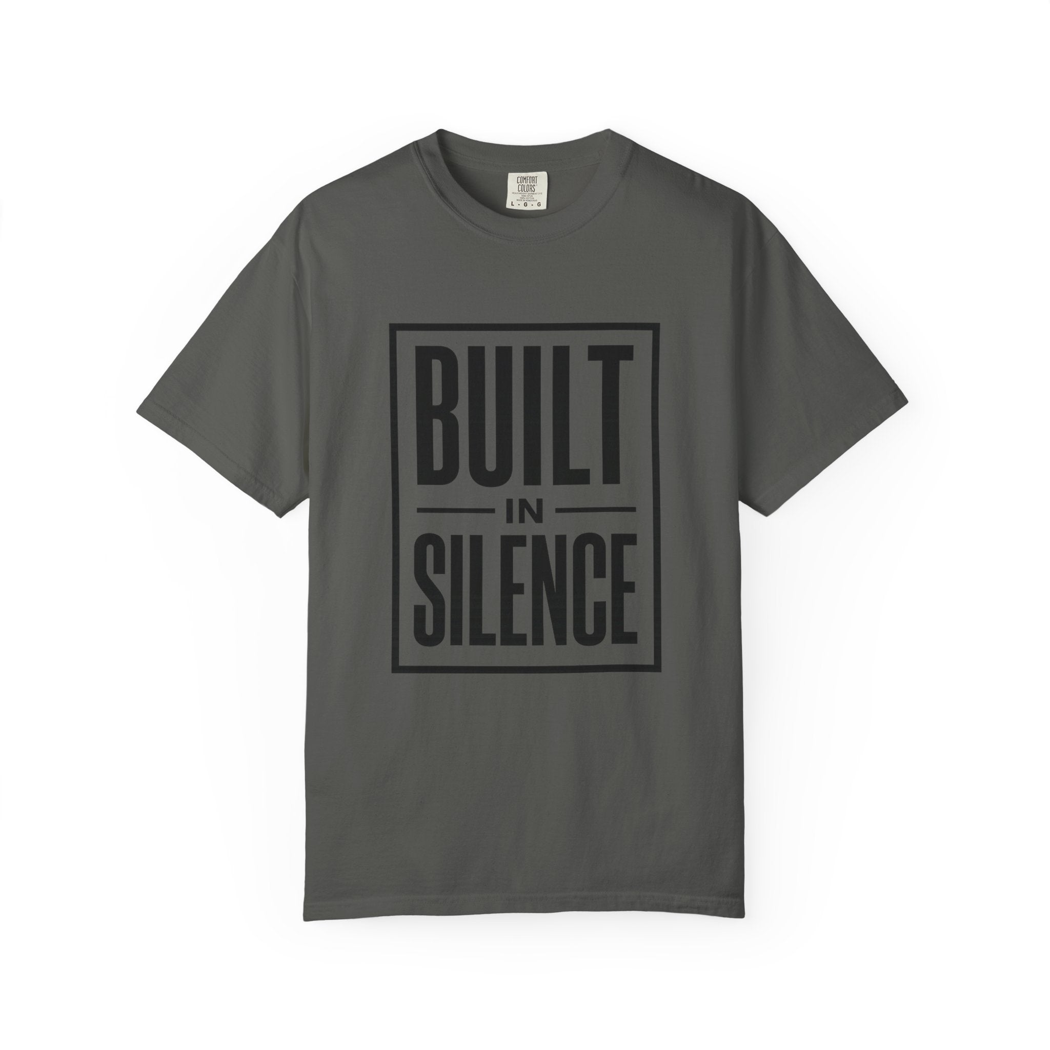 Built In Silence T-Shirt — Minimalist Bold Typography Tee