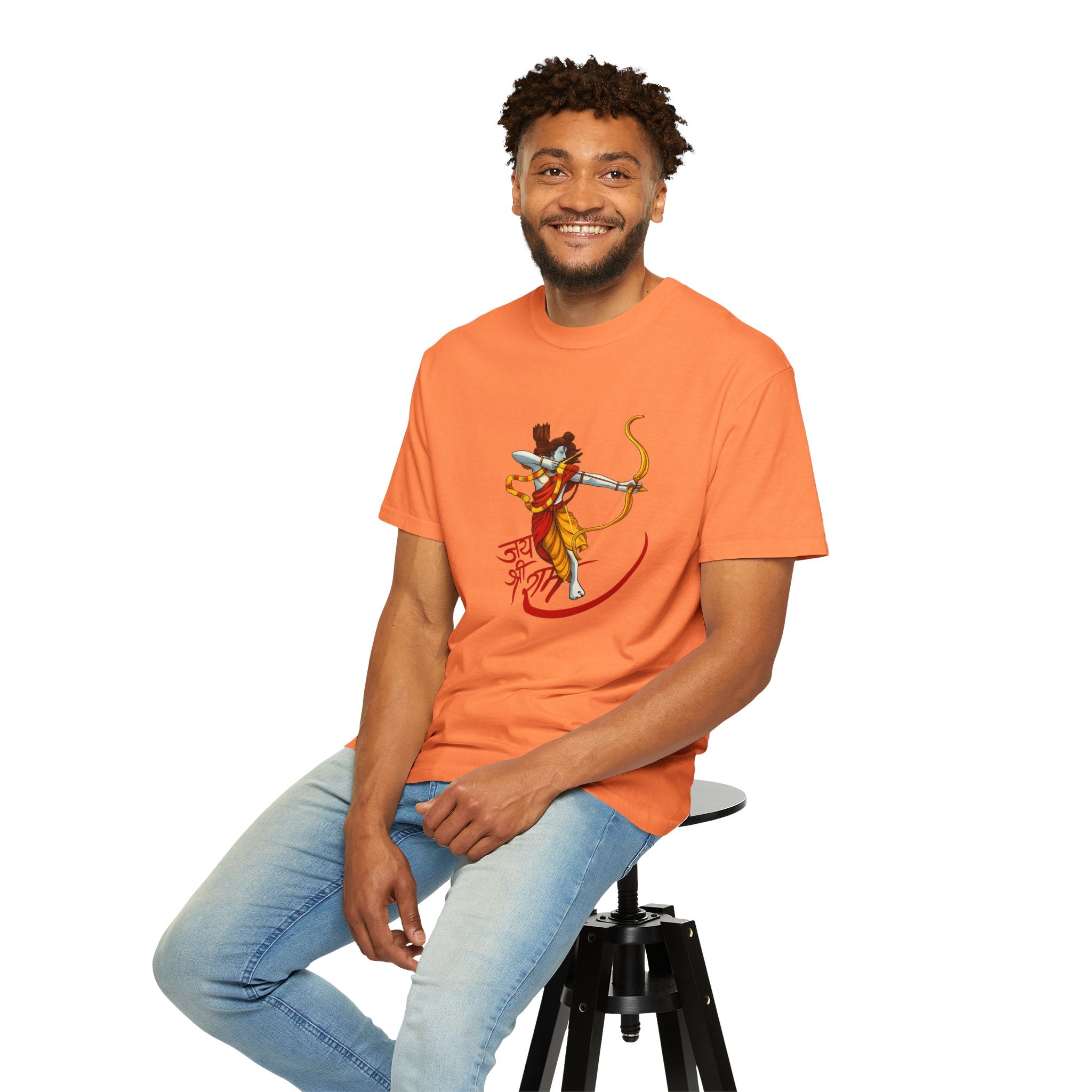 Ram Archer T-Shirt with ‘Jai Shri Ram’ Hindi Script — Hindu Festival & Devotional Tee