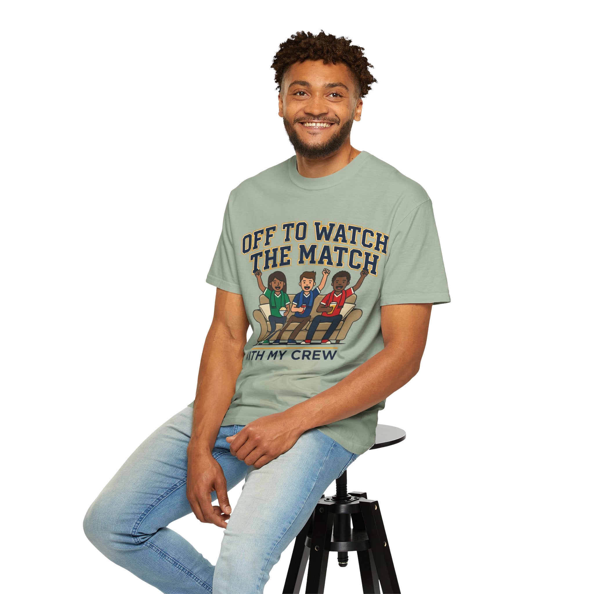 Off to Watch the Match T-Shirt — 'With My Crew' Sports Fan Tee