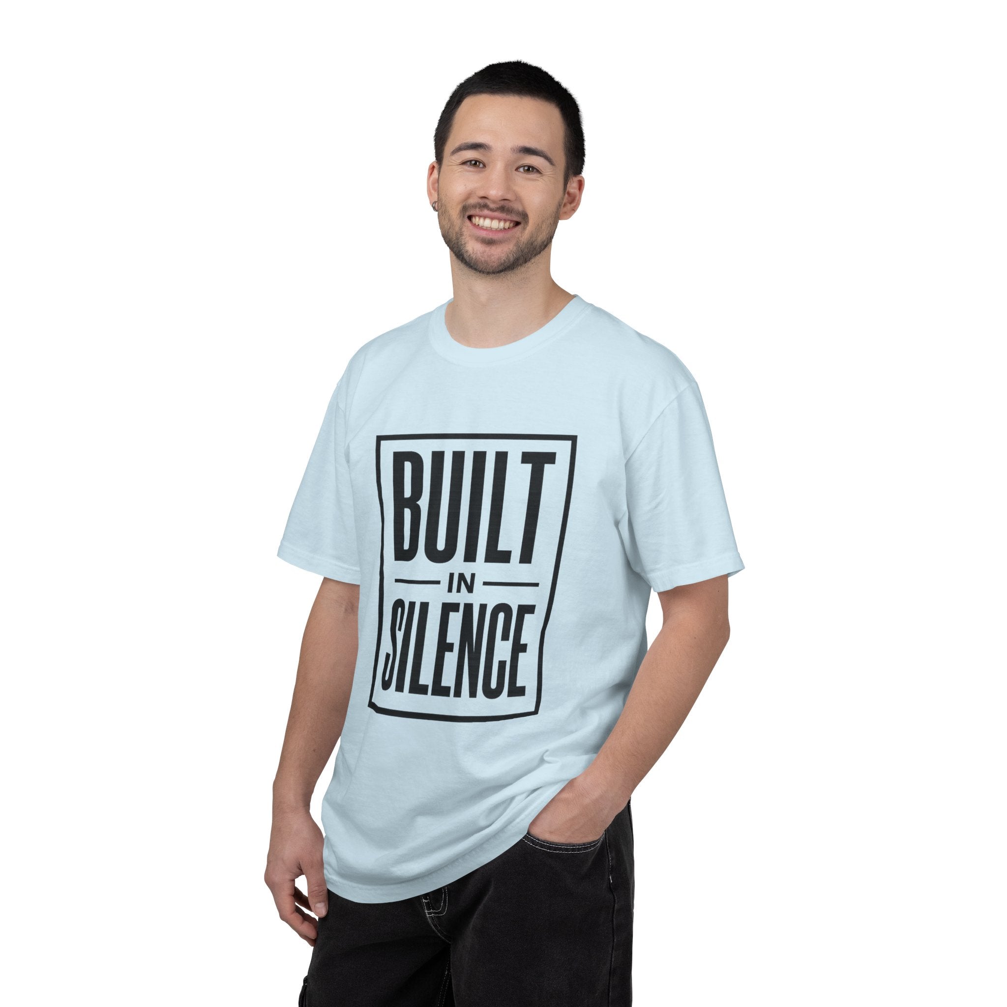 Built In Silence T-Shirt — Minimalist Bold Typography Tee