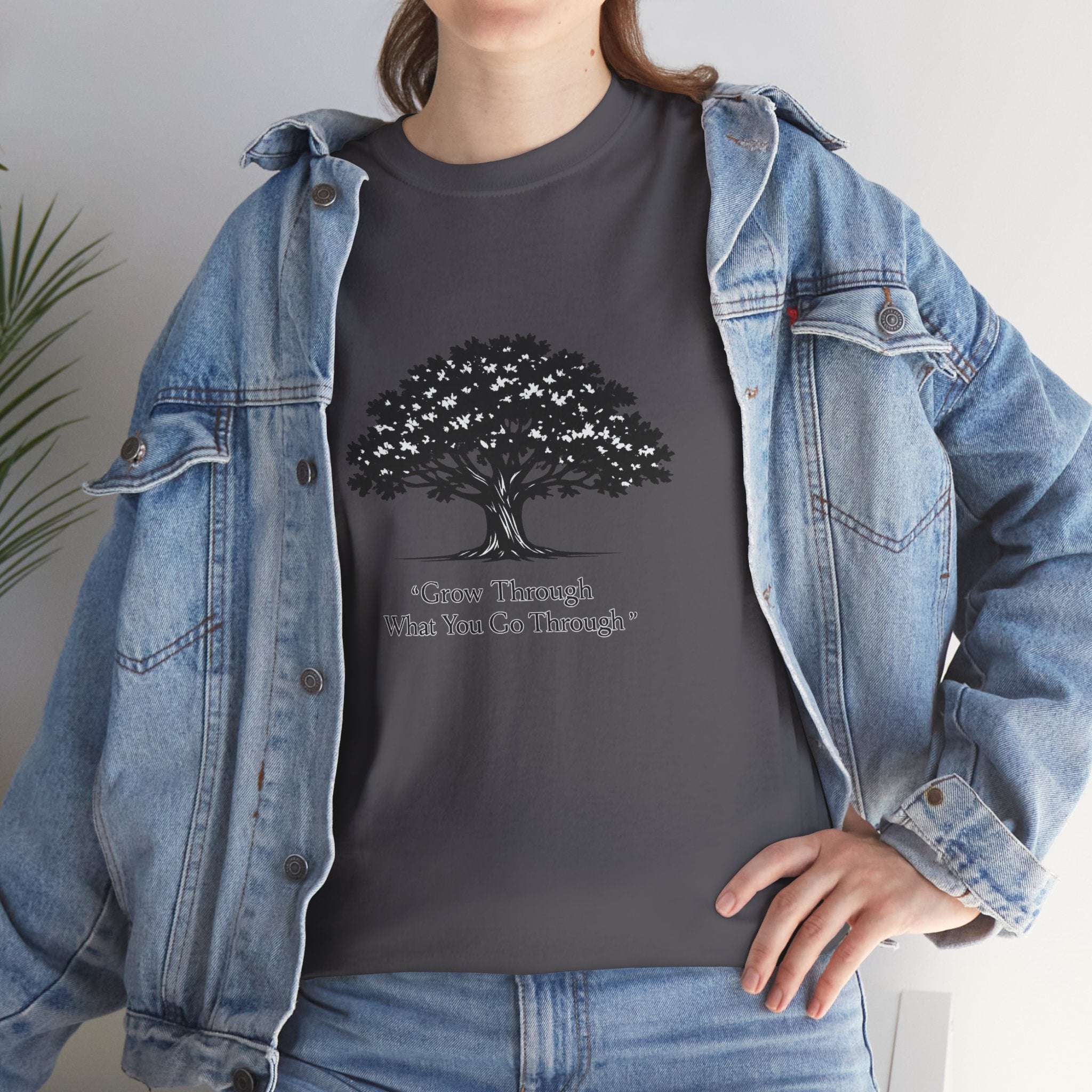 Tree of Growth T-Shirt — "Grow Through What You Go Through" Inspirational Tee