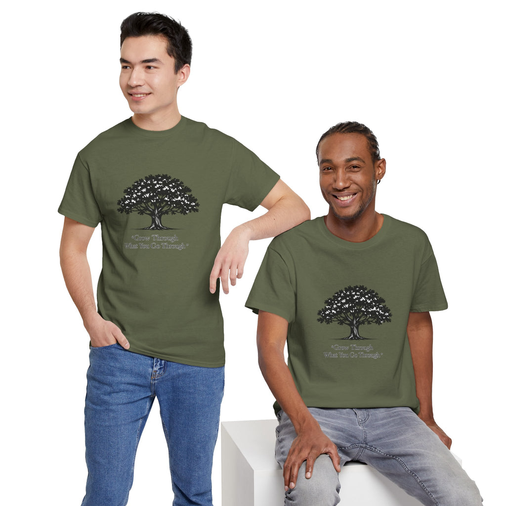 Tree of Growth T-Shirt — "Grow Through What You Go Through" Inspirational Tee