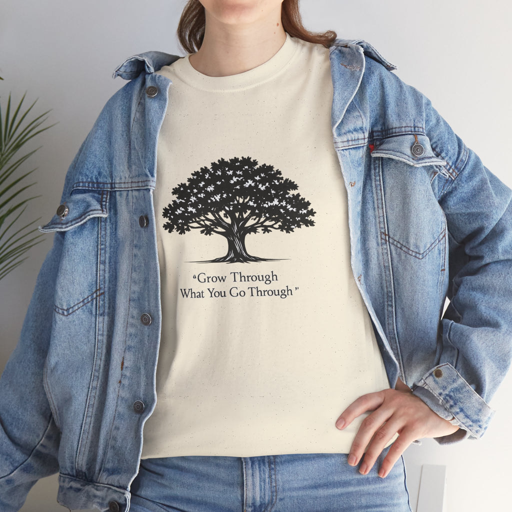 Tree of Growth T-Shirt — "Grow Through What You Go Through" Inspirational Tee