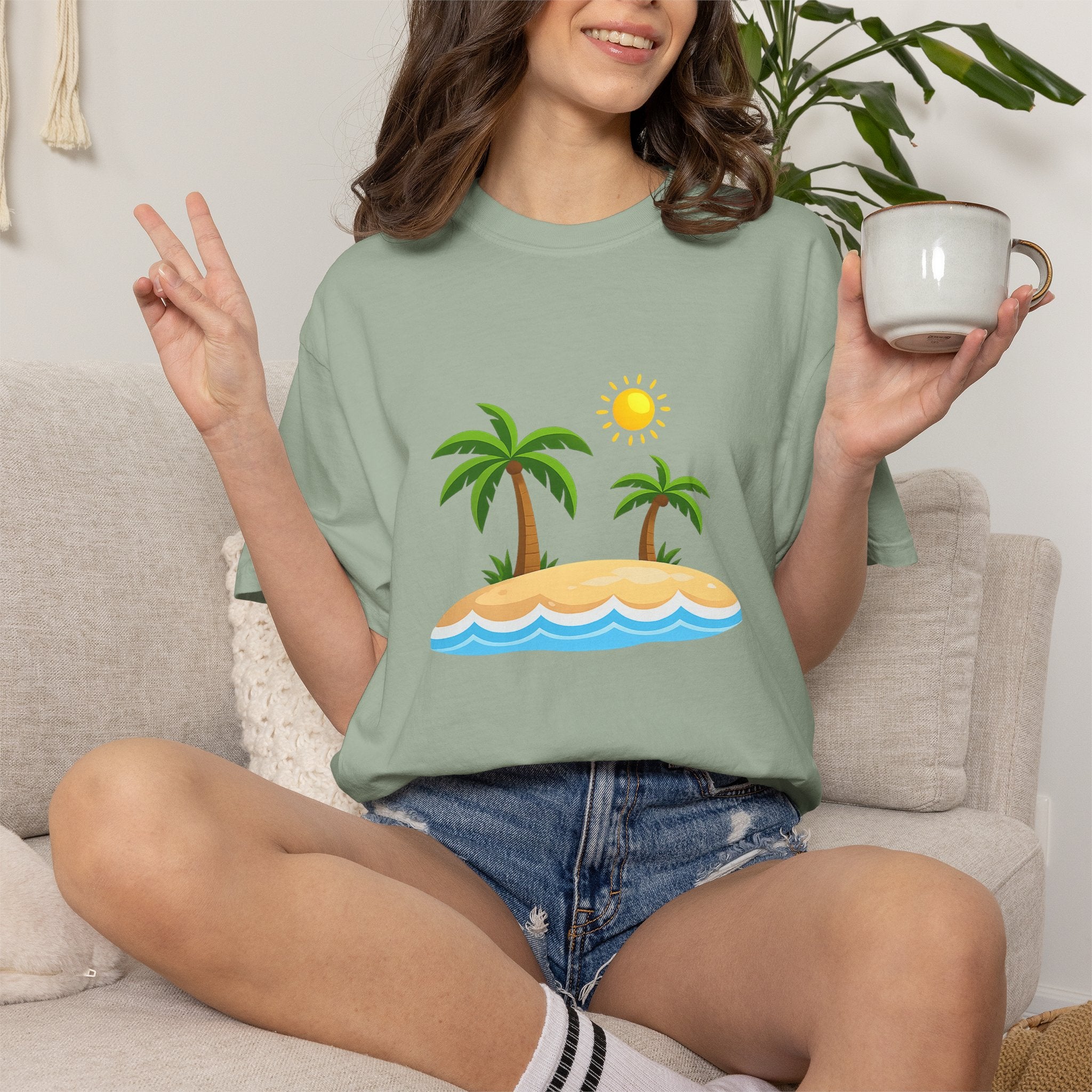 Island Paradise T-Shirt — Tropical Palm Tree Beach Graphic