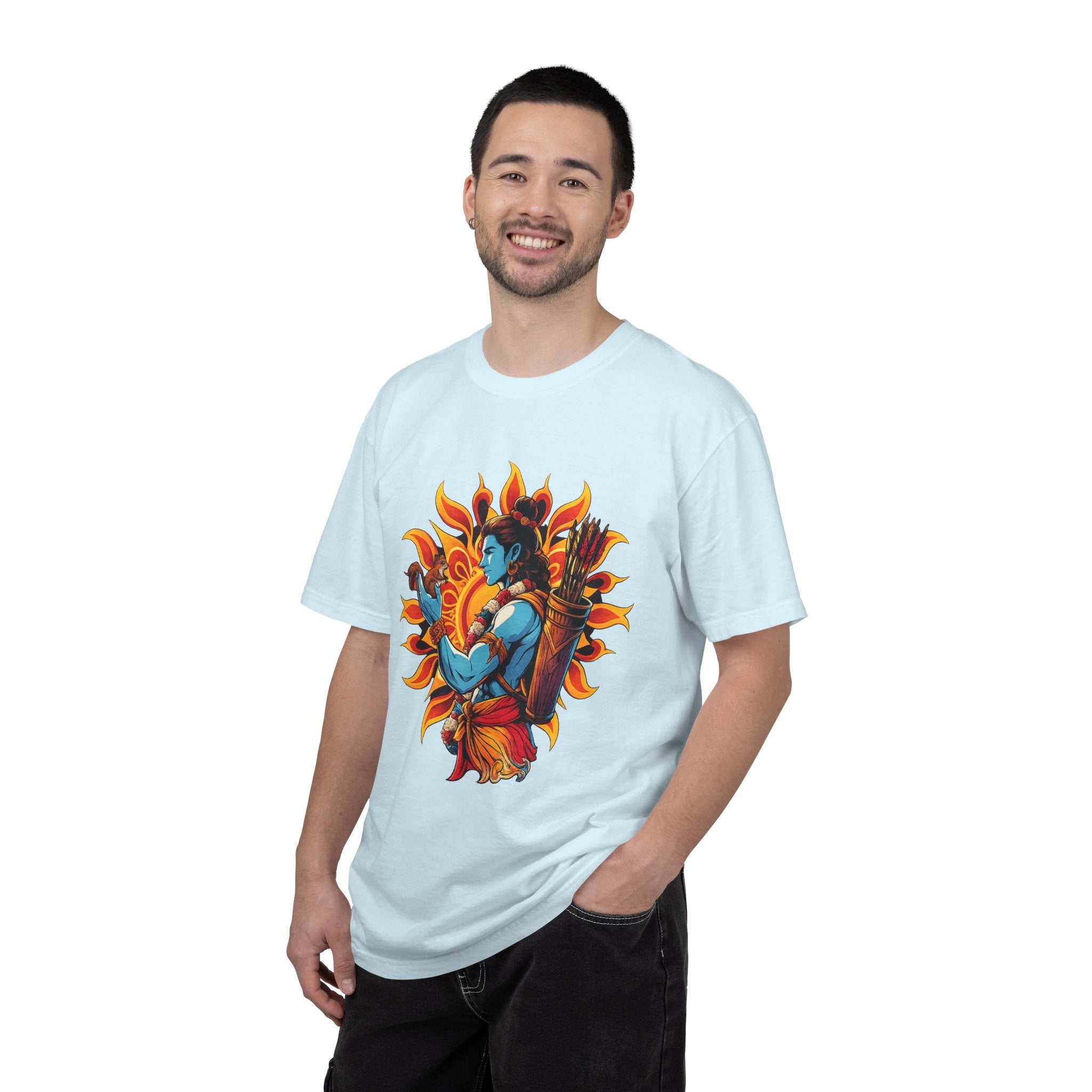 T-Shirt Ram Ji — Mythic Archer Illustration Tee (Sunburst Warrior Graphic)