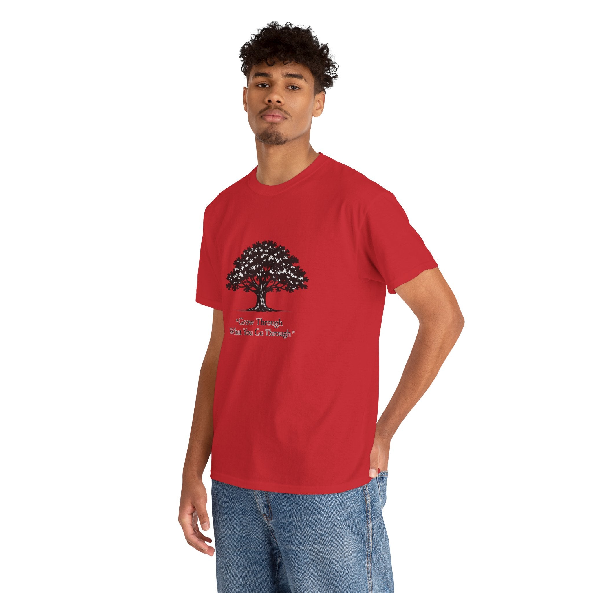 Tree of Growth T-Shirt — "Grow Through What You Go Through" Inspirational Tee