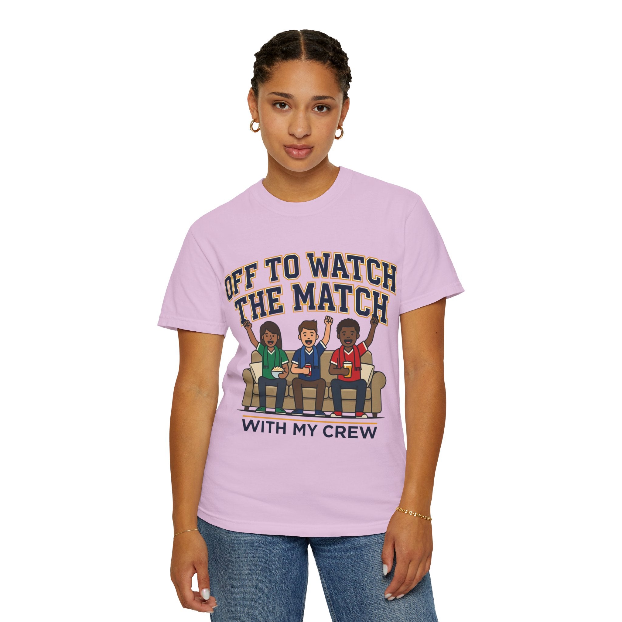 Off to Watch the Match T-Shirt — 'With My Crew' Sports Fan Tee