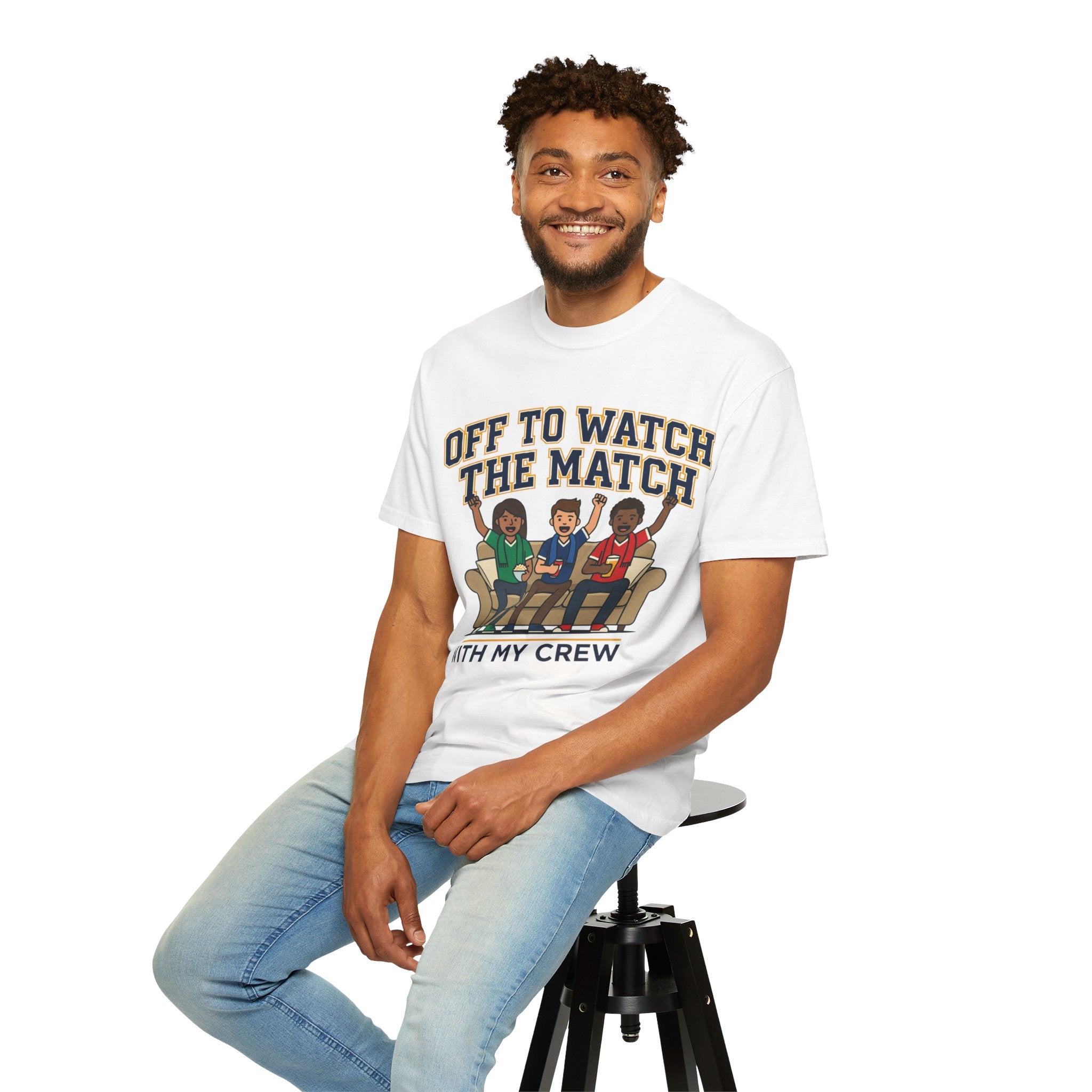 Off to Watch the Match T-Shirt — 'With My Crew' Sports Fan Tee