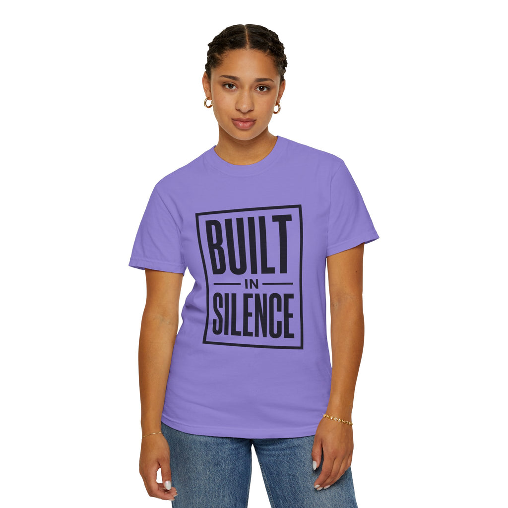 Built In Silence T-Shirt — Minimalist Bold Typography Tee
