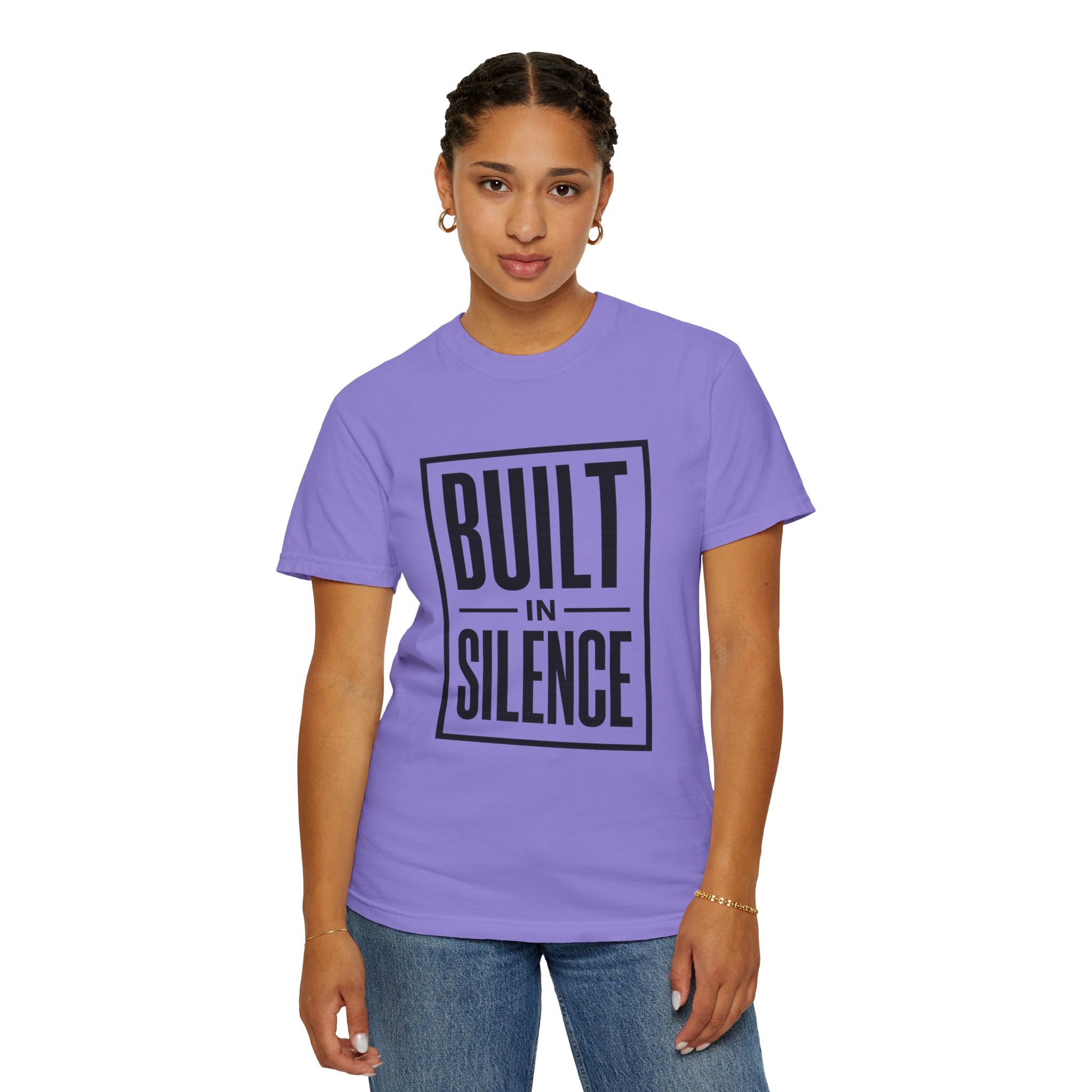 Built In Silence T-Shirt — Minimalist Bold Typography Tee