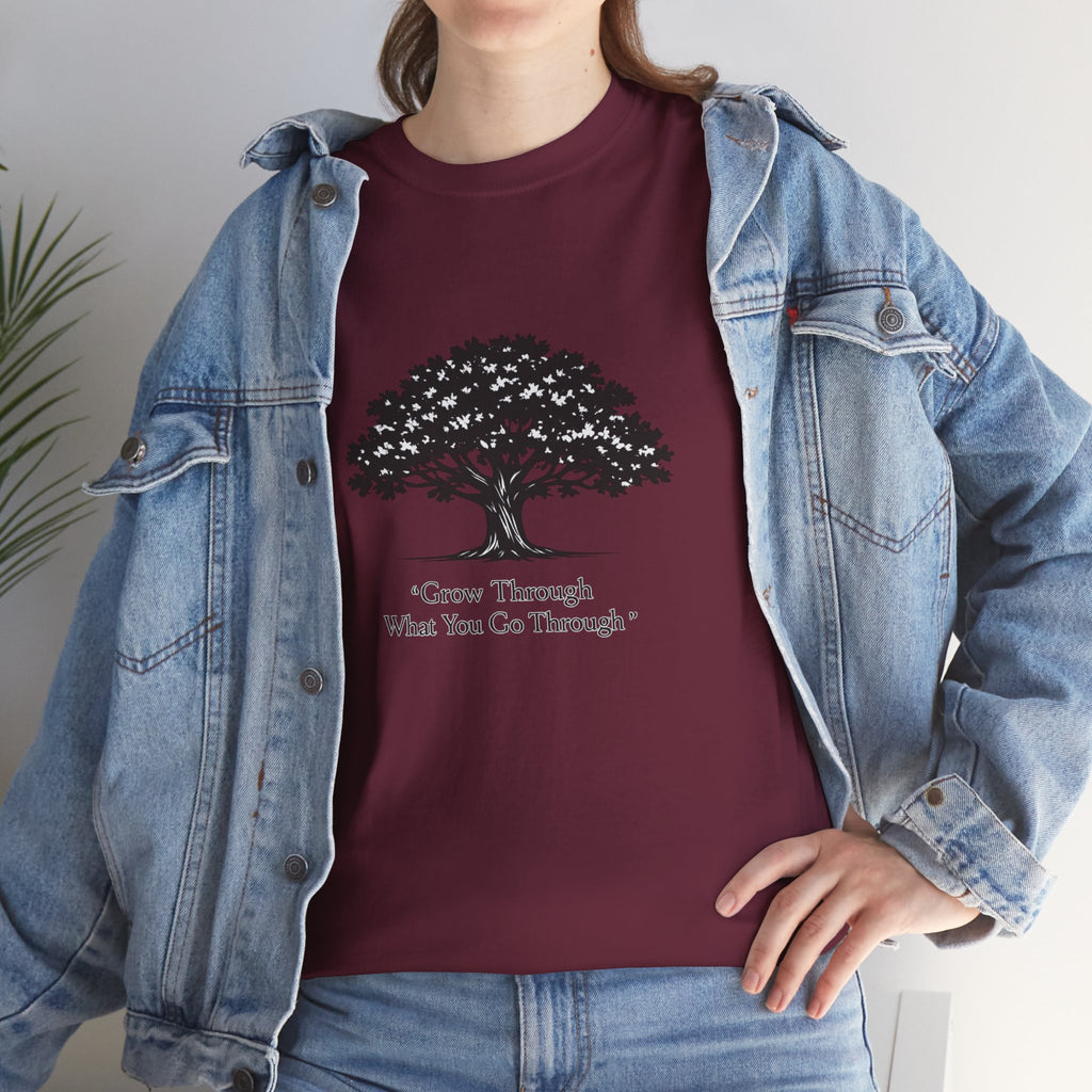 Tree of Growth T-Shirt — "Grow Through What You Go Through" Inspirational Tee