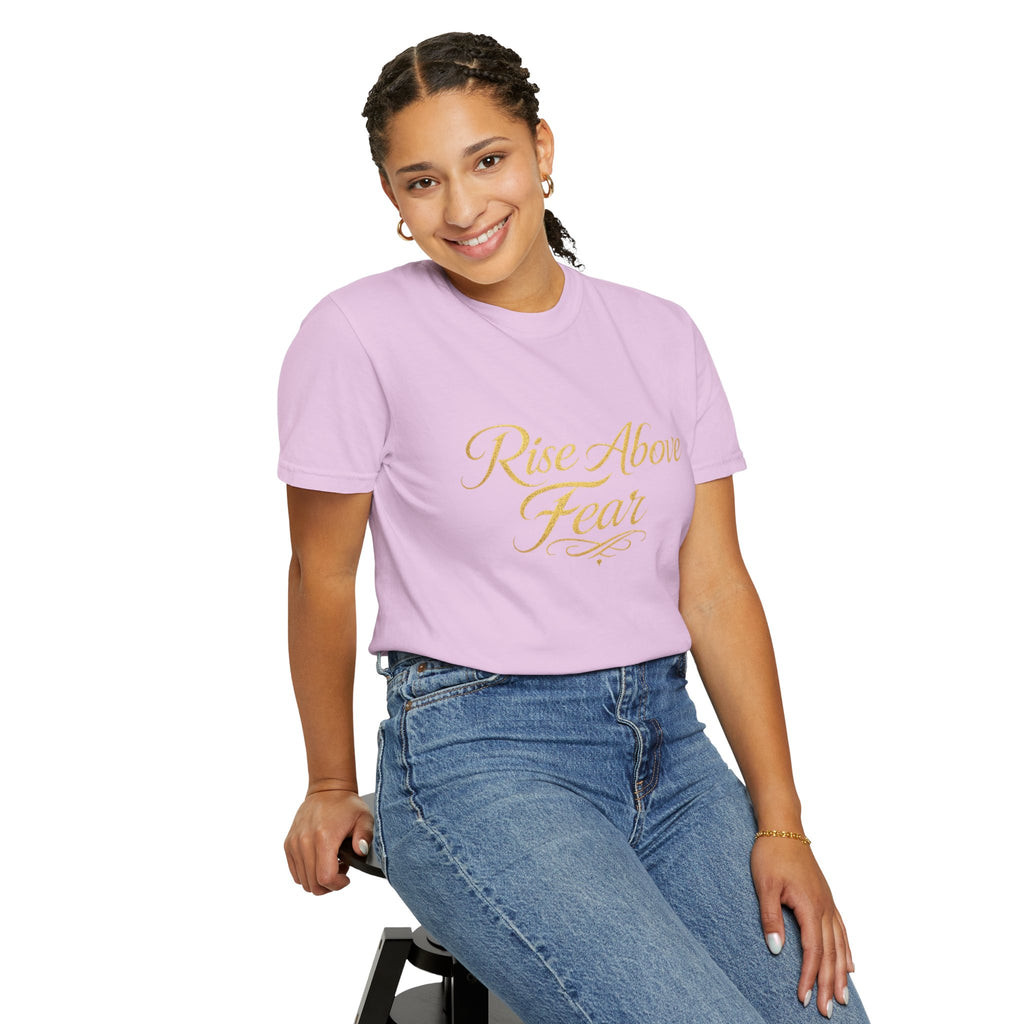 Rise Above Fear T-Shirt — Inspirational Script Graphic Tee