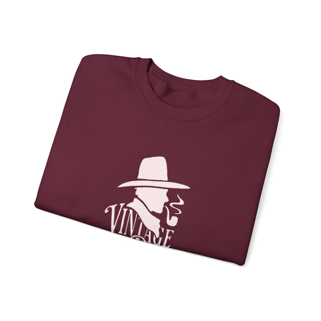 Crewneck Sweatshirt — Pink Cowboy Hat Graphic ‘Howdy’ Retro Western Pullover