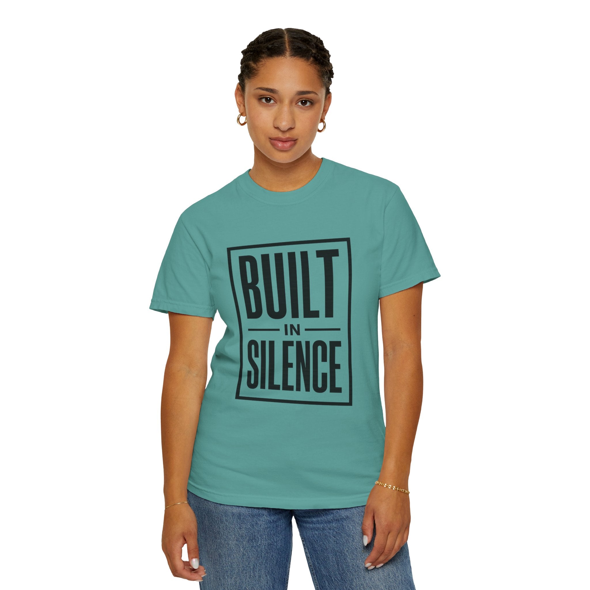 Built In Silence T-Shirt — Minimalist Bold Typography Tee