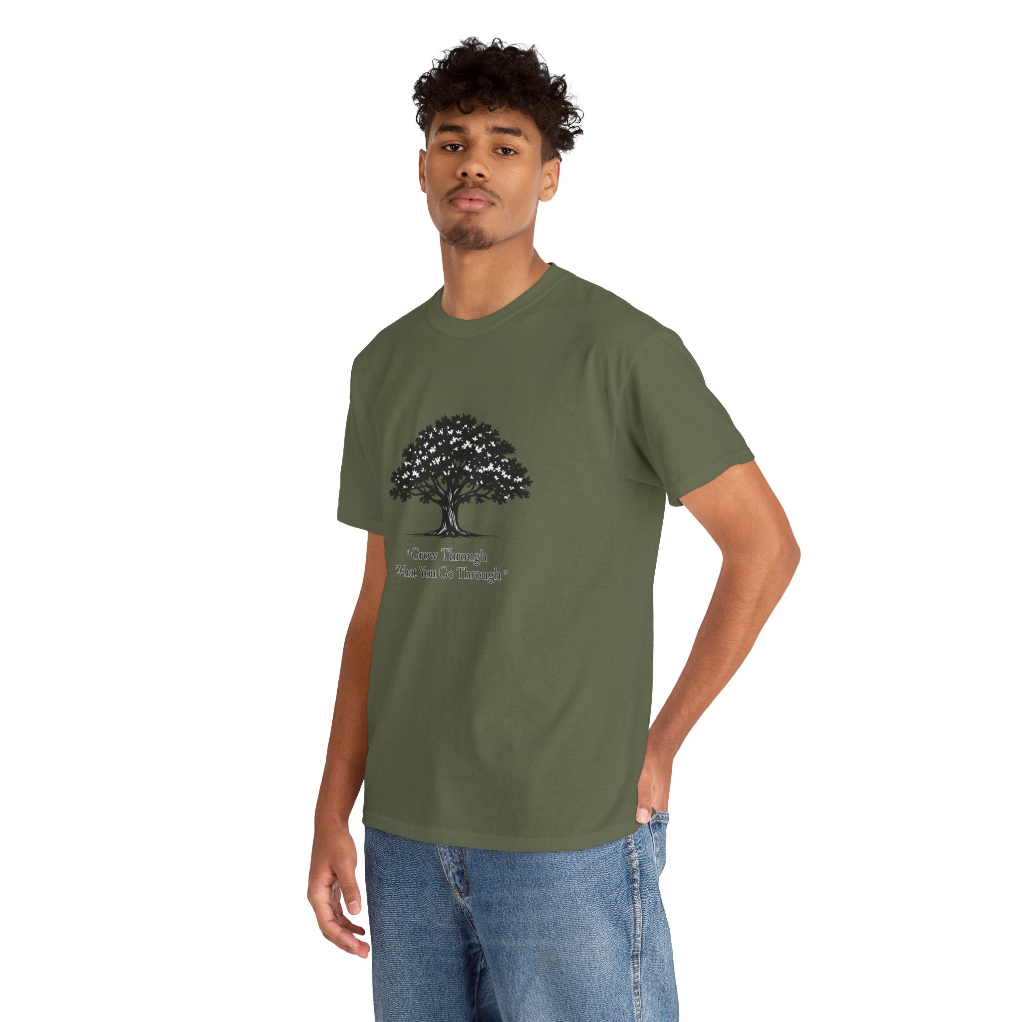 Tree of Growth T-Shirt — "Grow Through What You Go Through" Inspirational Tee