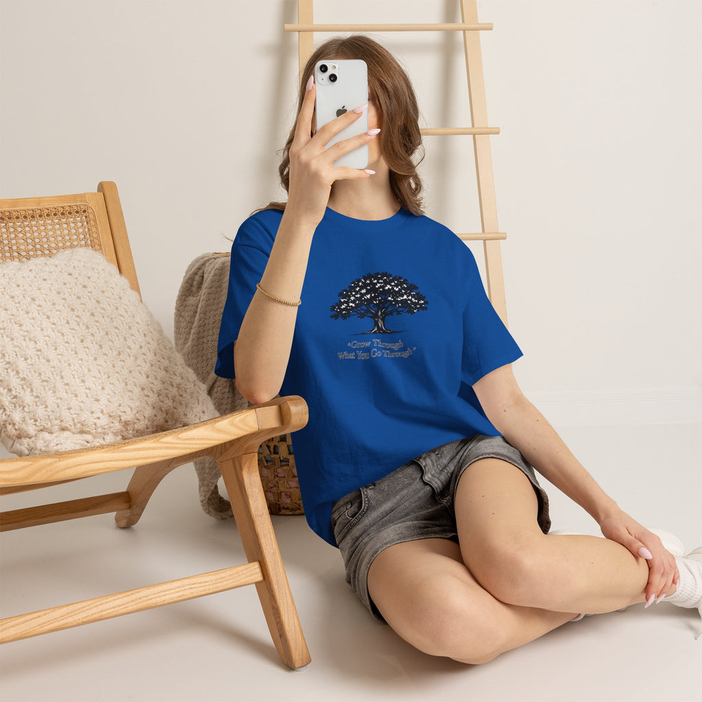 Tree of Growth T-Shirt — "Grow Through What You Go Through" Inspirational Tee