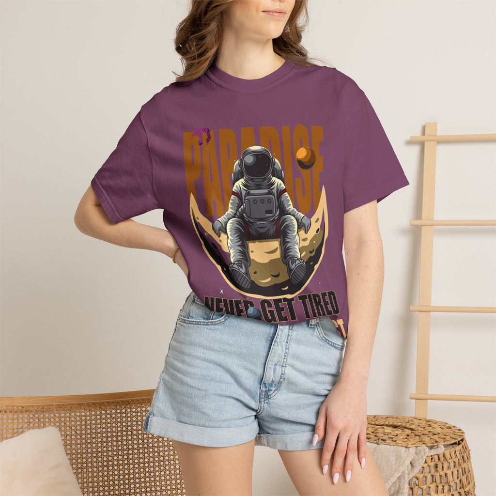 T-Shirt — 'Paradise: Never Get Tired of Getting Lost' Astronaut Graphic Tee