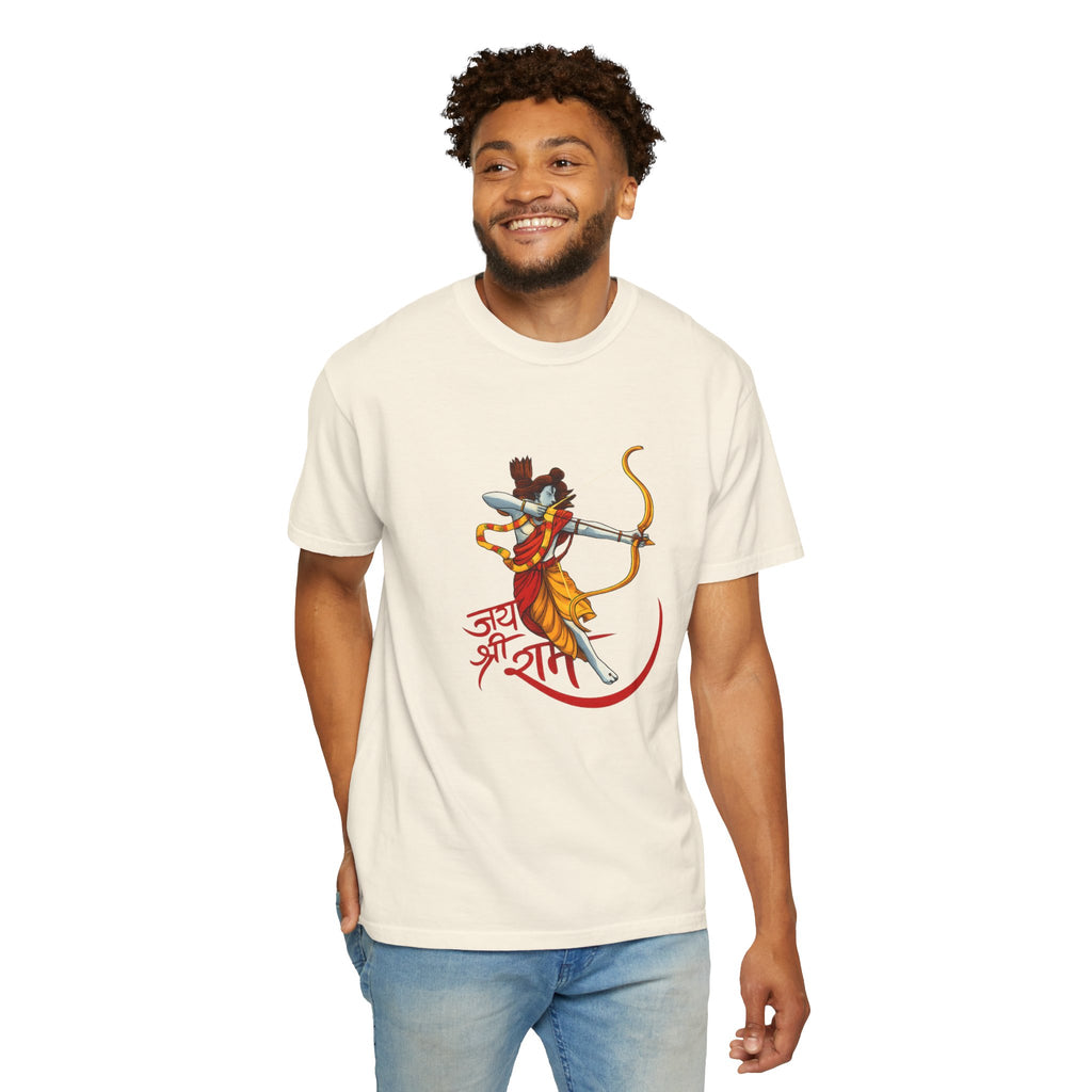 Ram Archer T-Shirt with ‘Jai Shri Ram’ Hindi Script — Hindu Festival & Devotional Tee