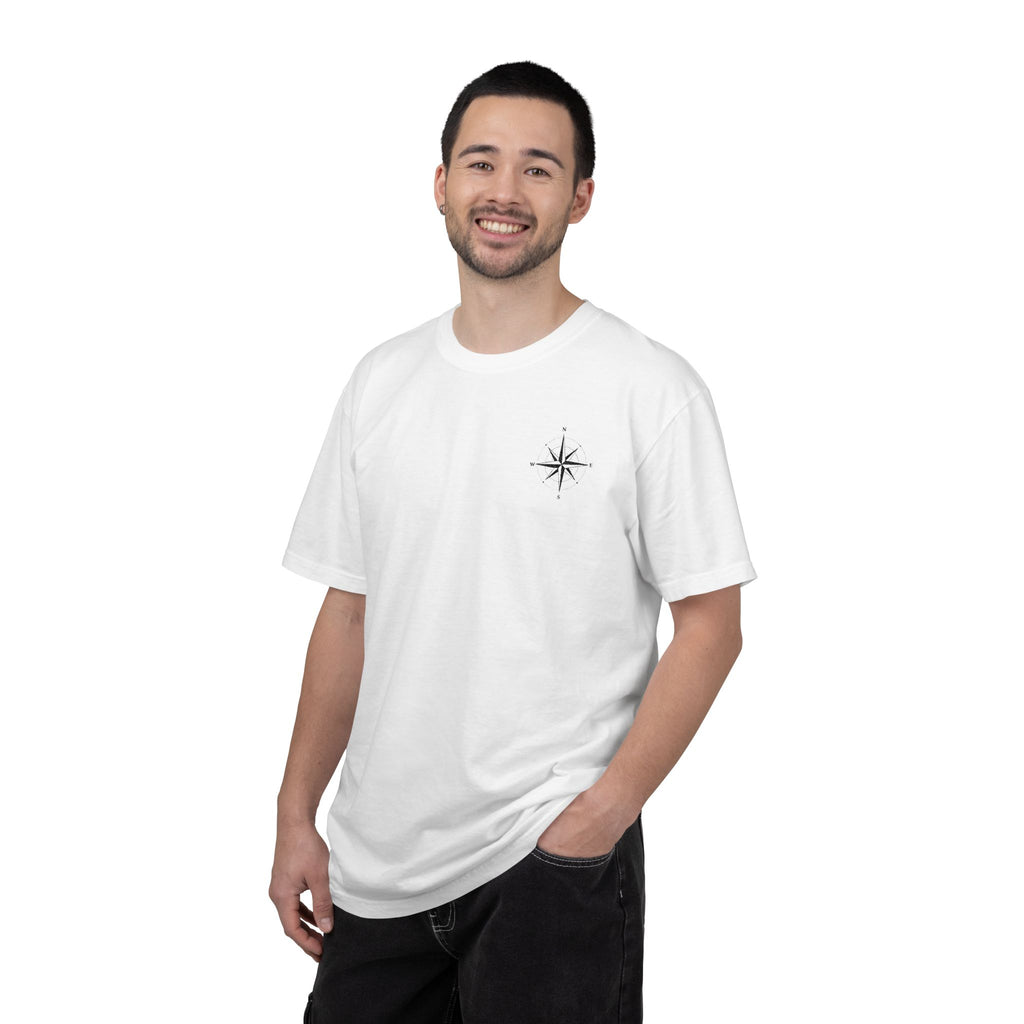 Compass Rose Pocket T-Shirt — Minimal Nautical Graphic Tee