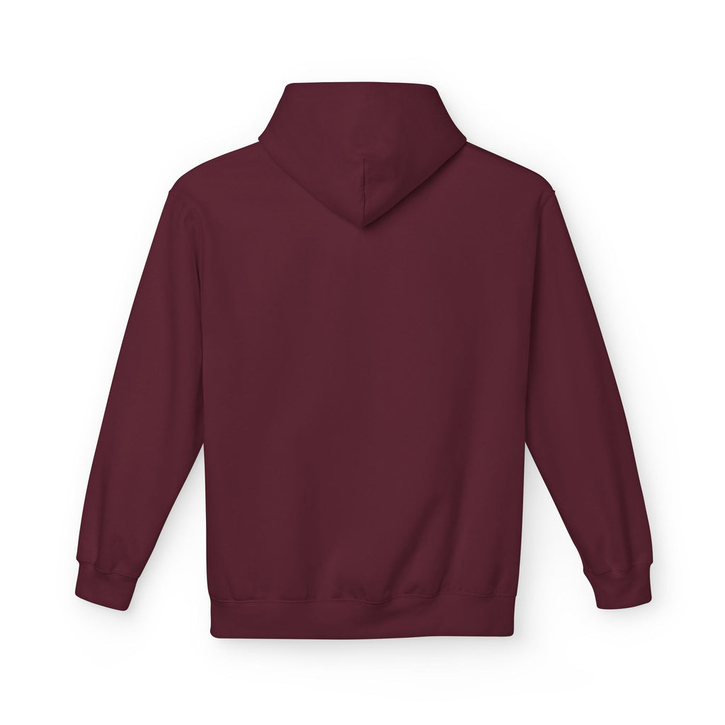 Never Typography Hoodie — Brown Casual Graphic Pullover