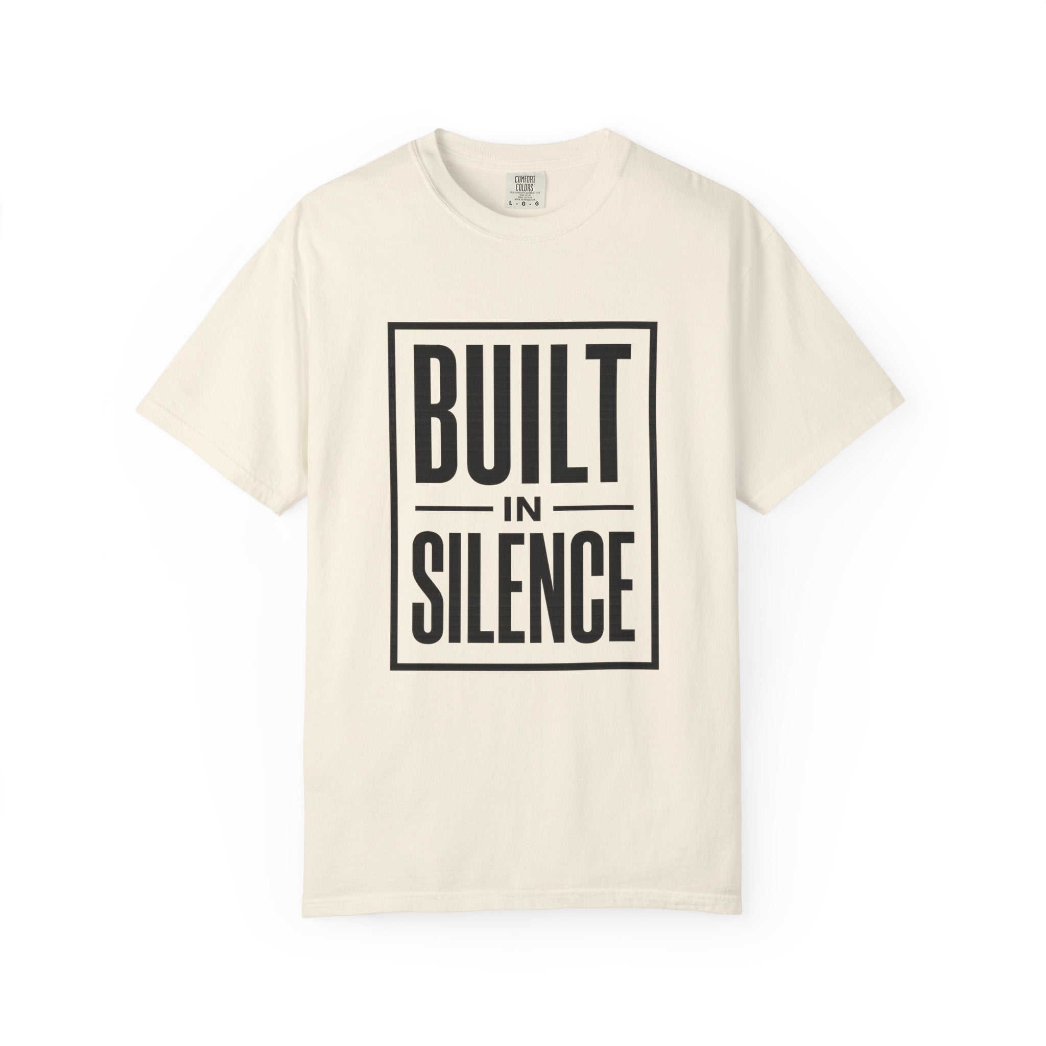 Built In Silence T-Shirt — Minimalist Bold Typography Tee