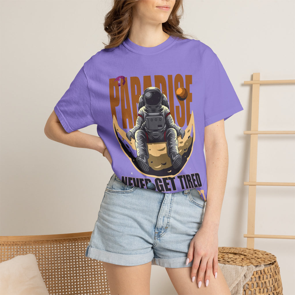 T-Shirt — 'Paradise: Never Get Tired of Getting Lost' Astronaut Graphic Tee