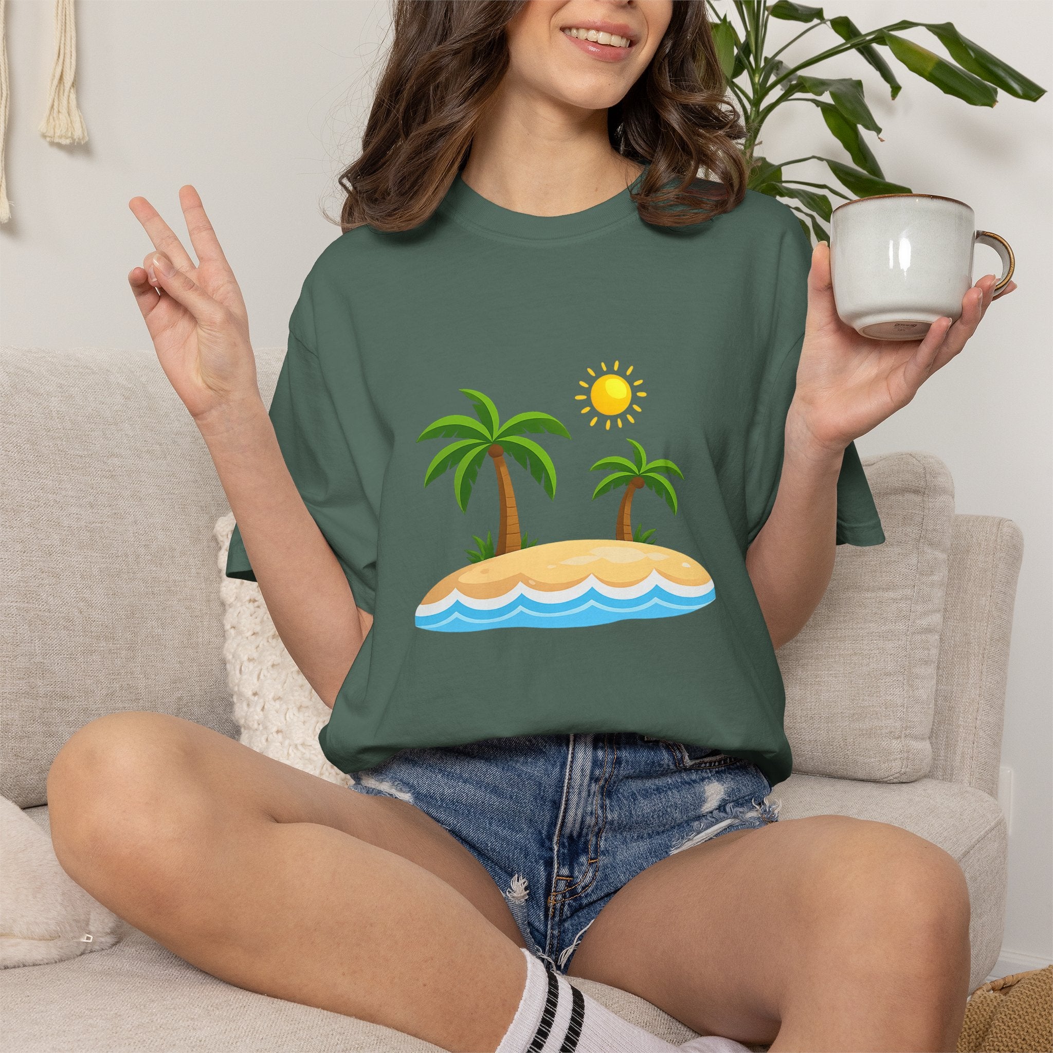 Island Paradise T-Shirt — Tropical Palm Tree Beach Graphic