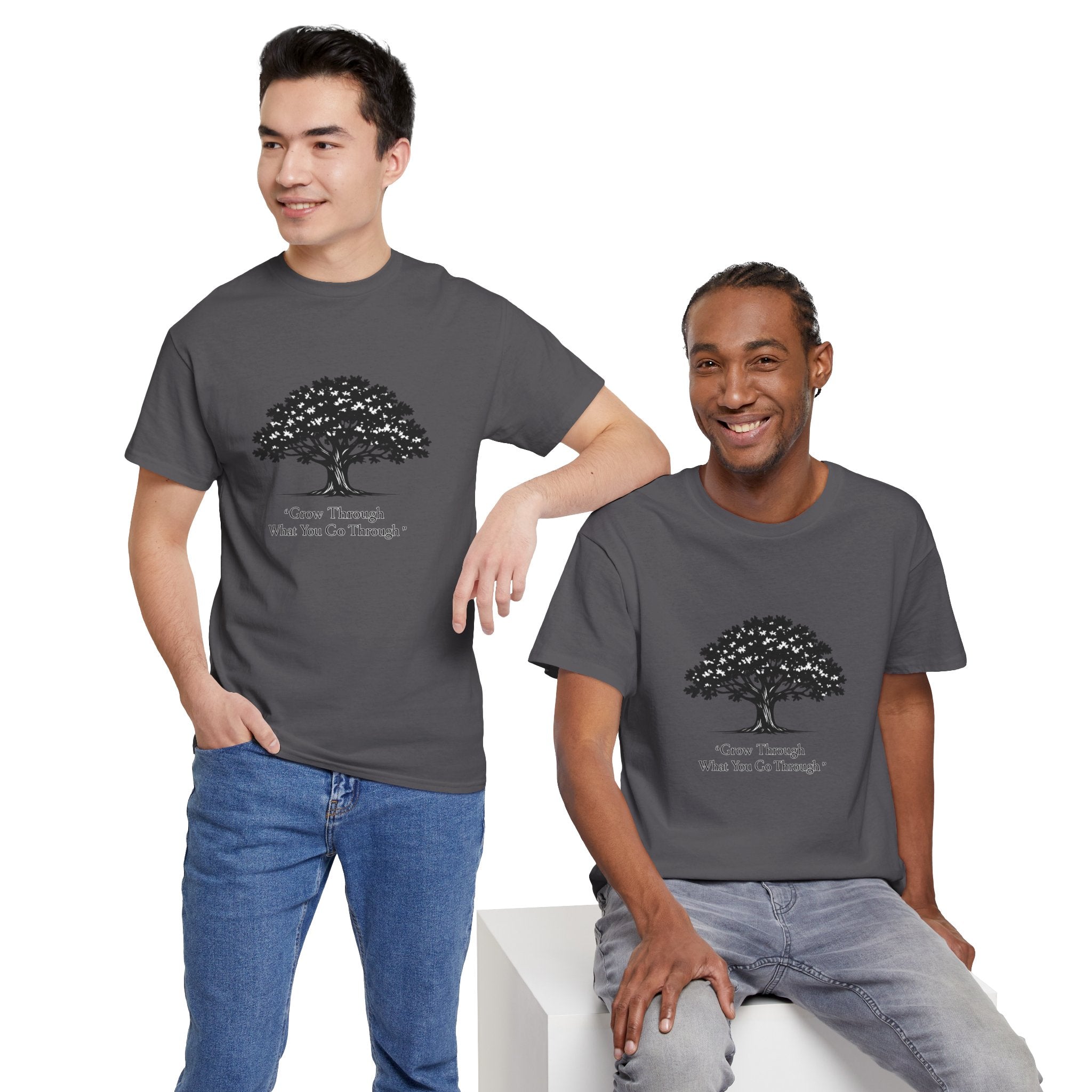 Tree of Growth T-Shirt — "Grow Through What You Go Through" Inspirational Tee