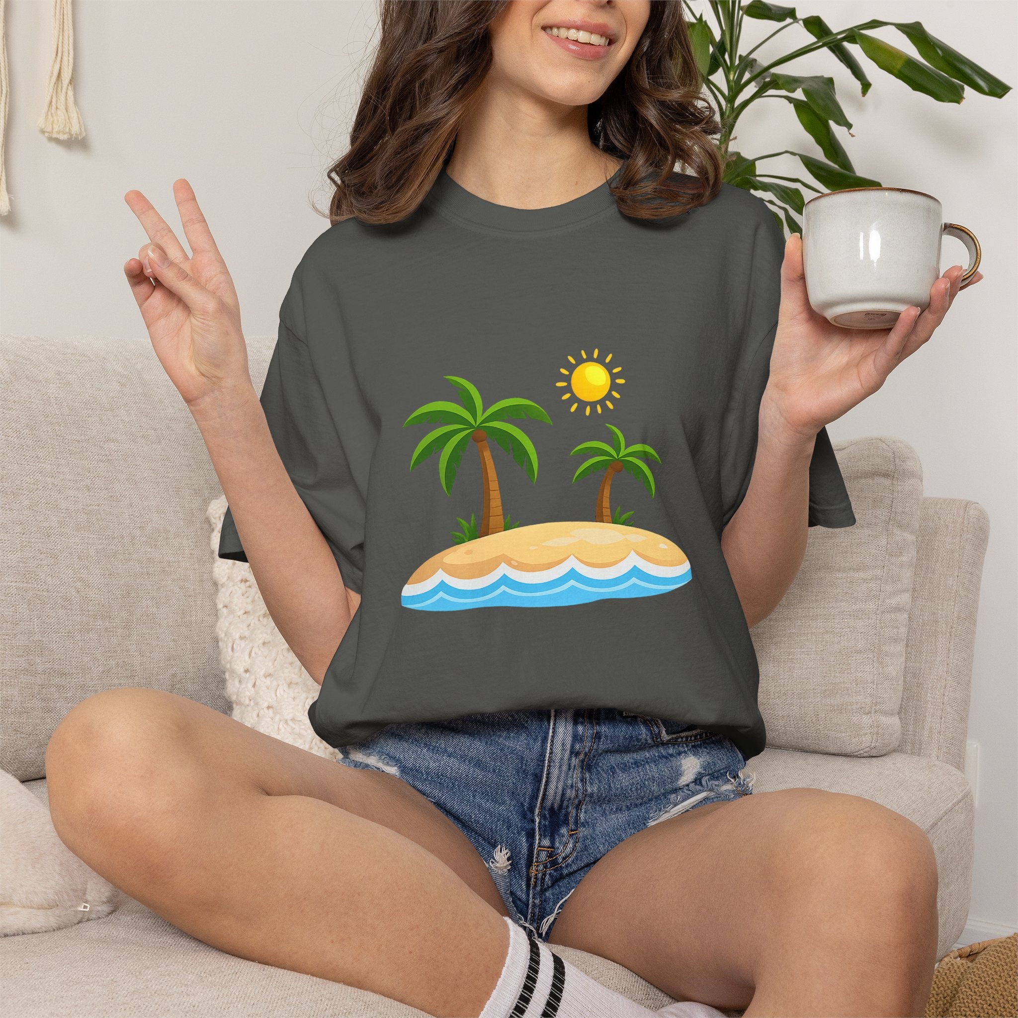 Island Paradise T-Shirt — Tropical Palm Tree Beach Graphic