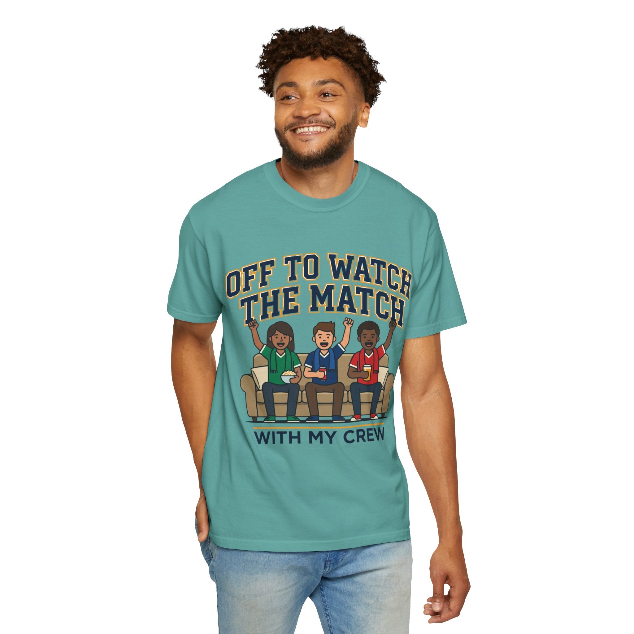 Off to Watch the Match T-Shirt — 'With My Crew' Sports Fan Tee