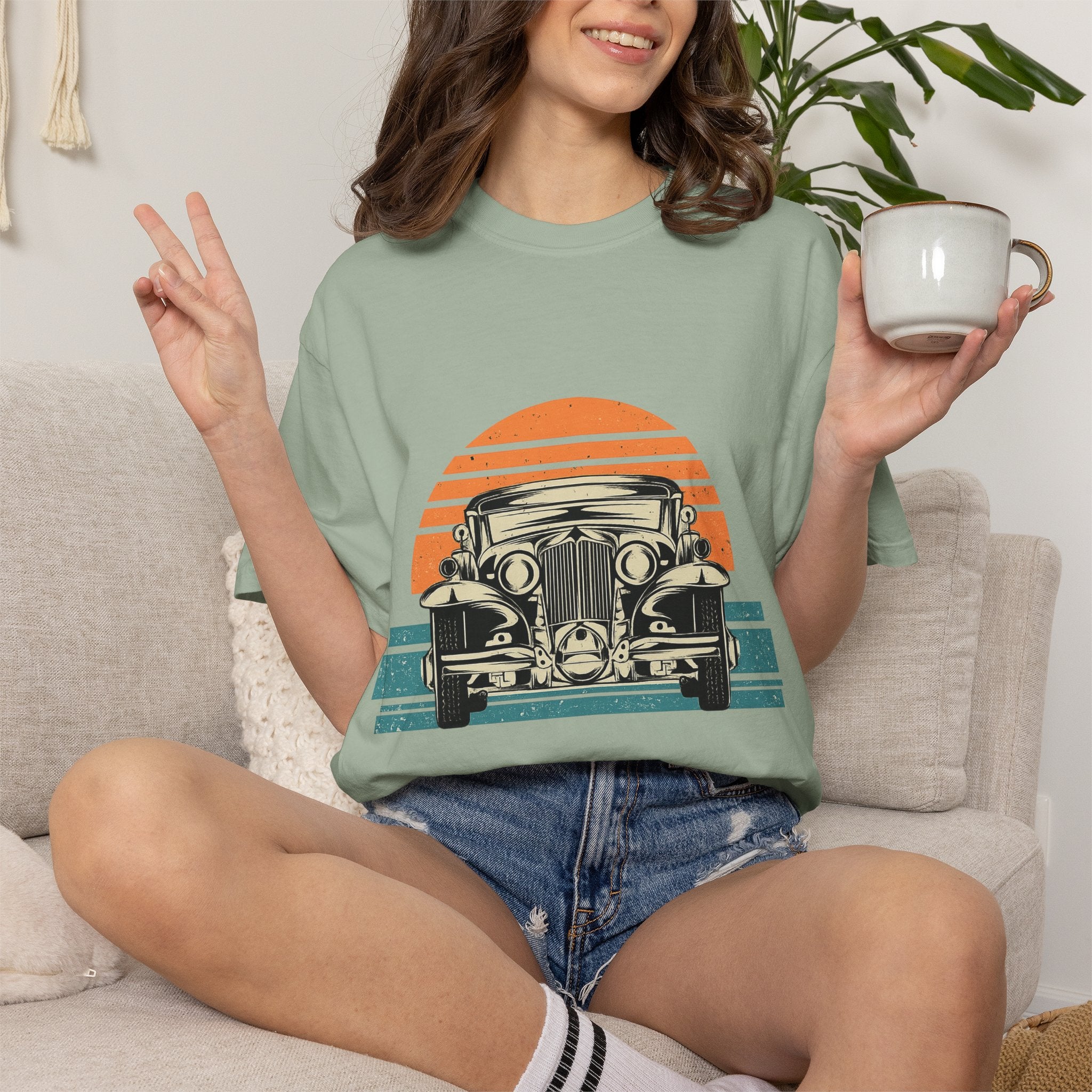 Vintage Car Sunset T-Shirt