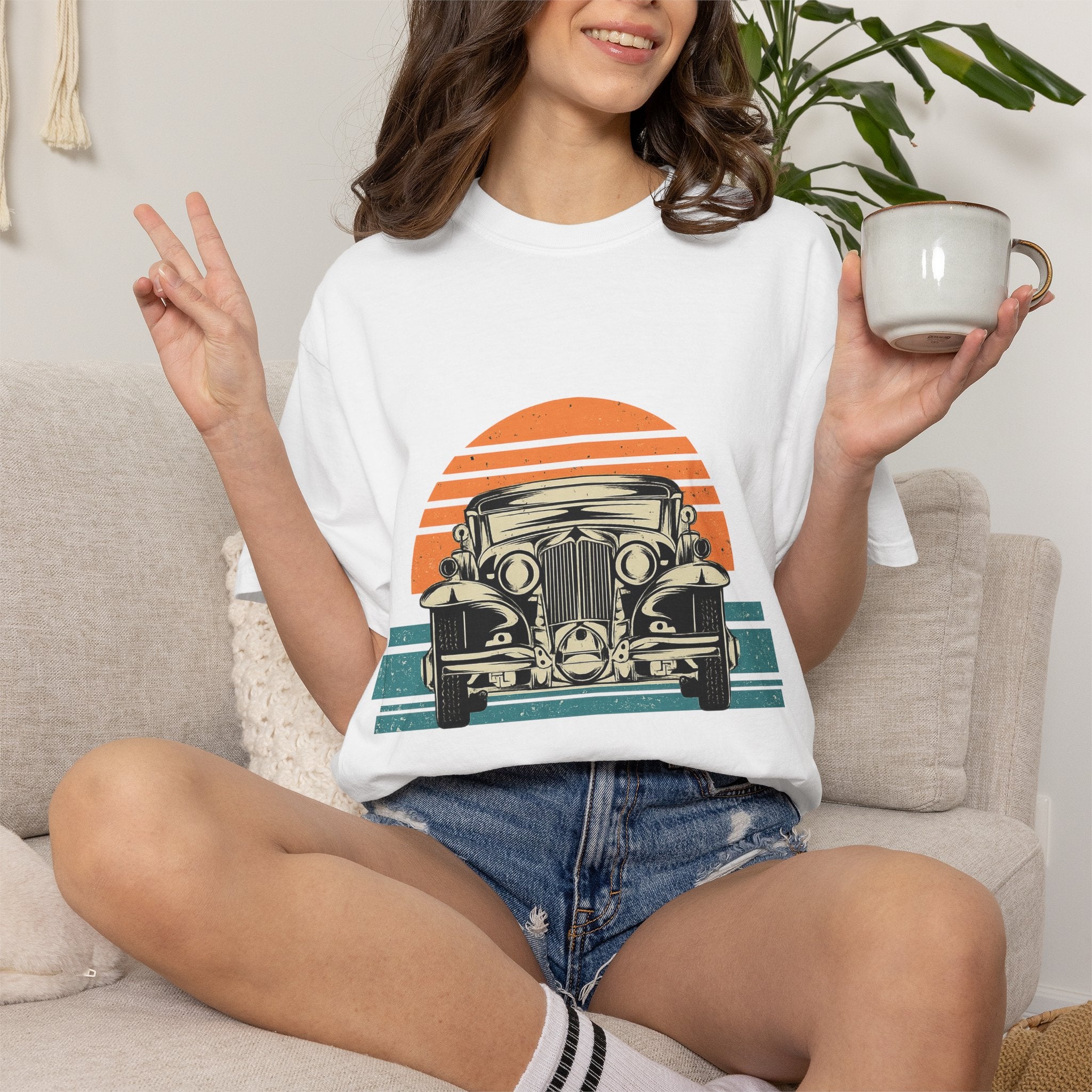 Vintage Car Sunset T-Shirt