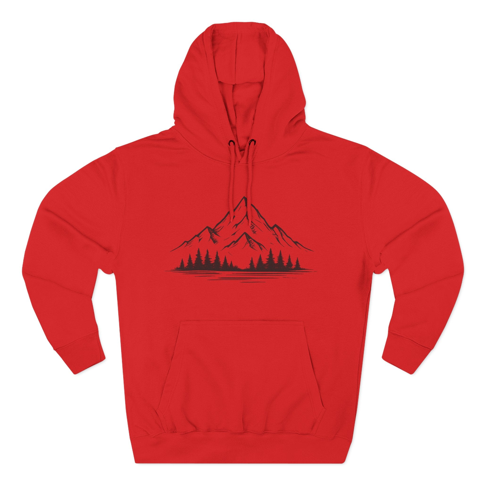 Mountain Pines Hoodie — Minimal Mountain & Forest Graphic Pullover