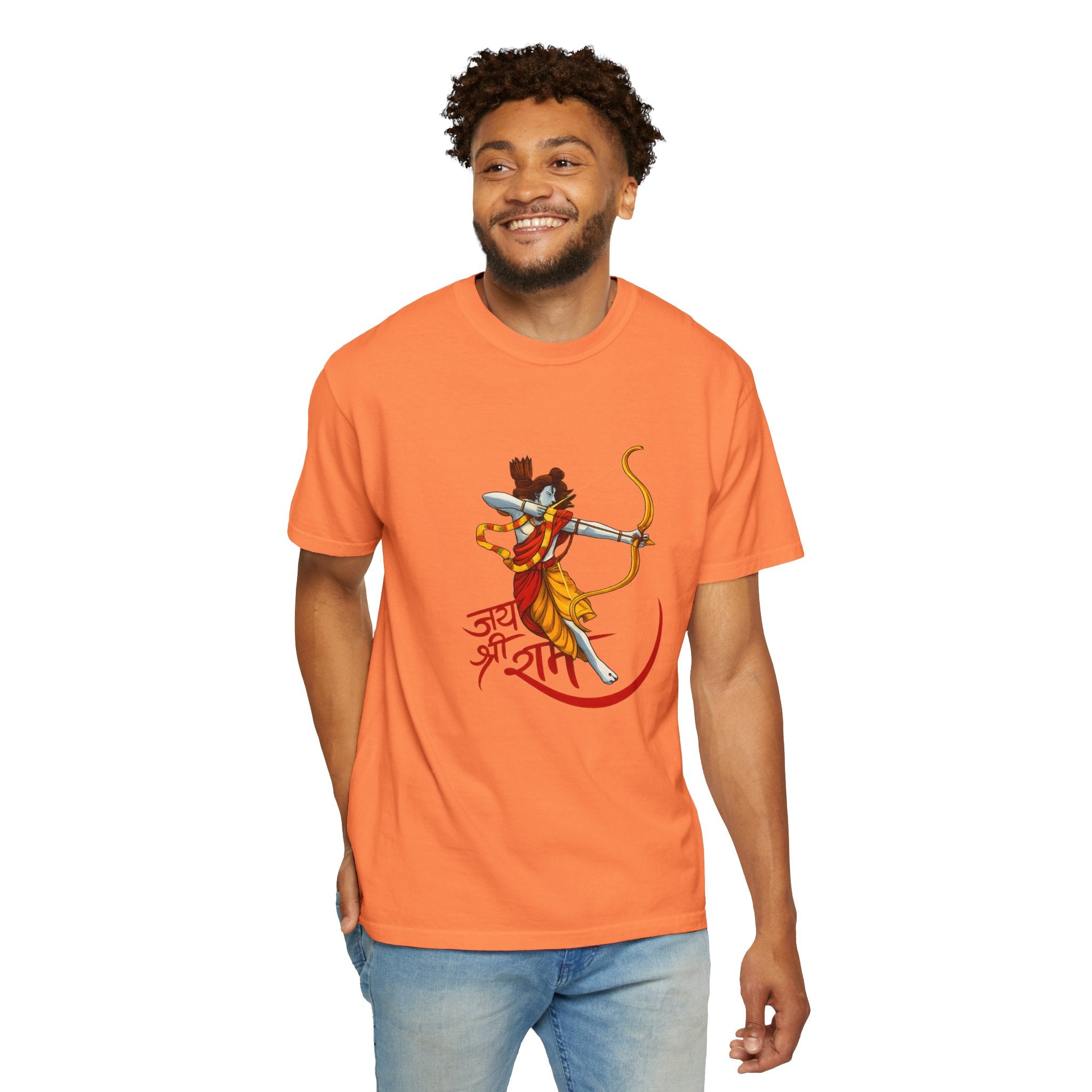 Ram Archer T-Shirt with ‘Jai Shri Ram’ Hindi Script — Hindu Festival & Devotional Tee