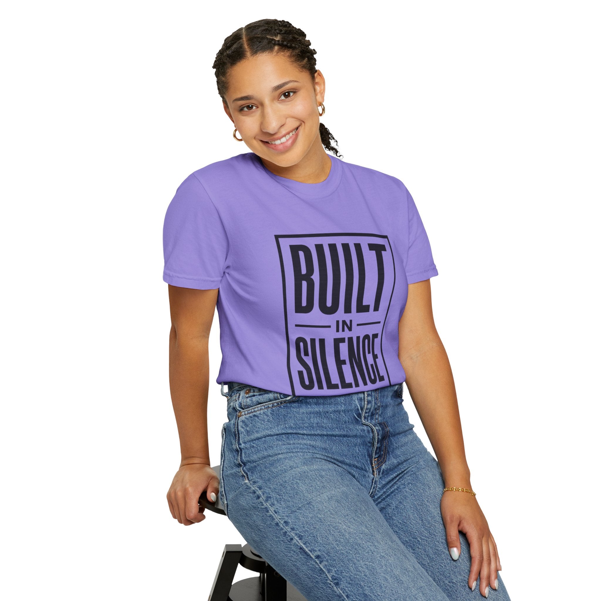 Built In Silence T-Shirt — Minimalist Bold Typography Tee