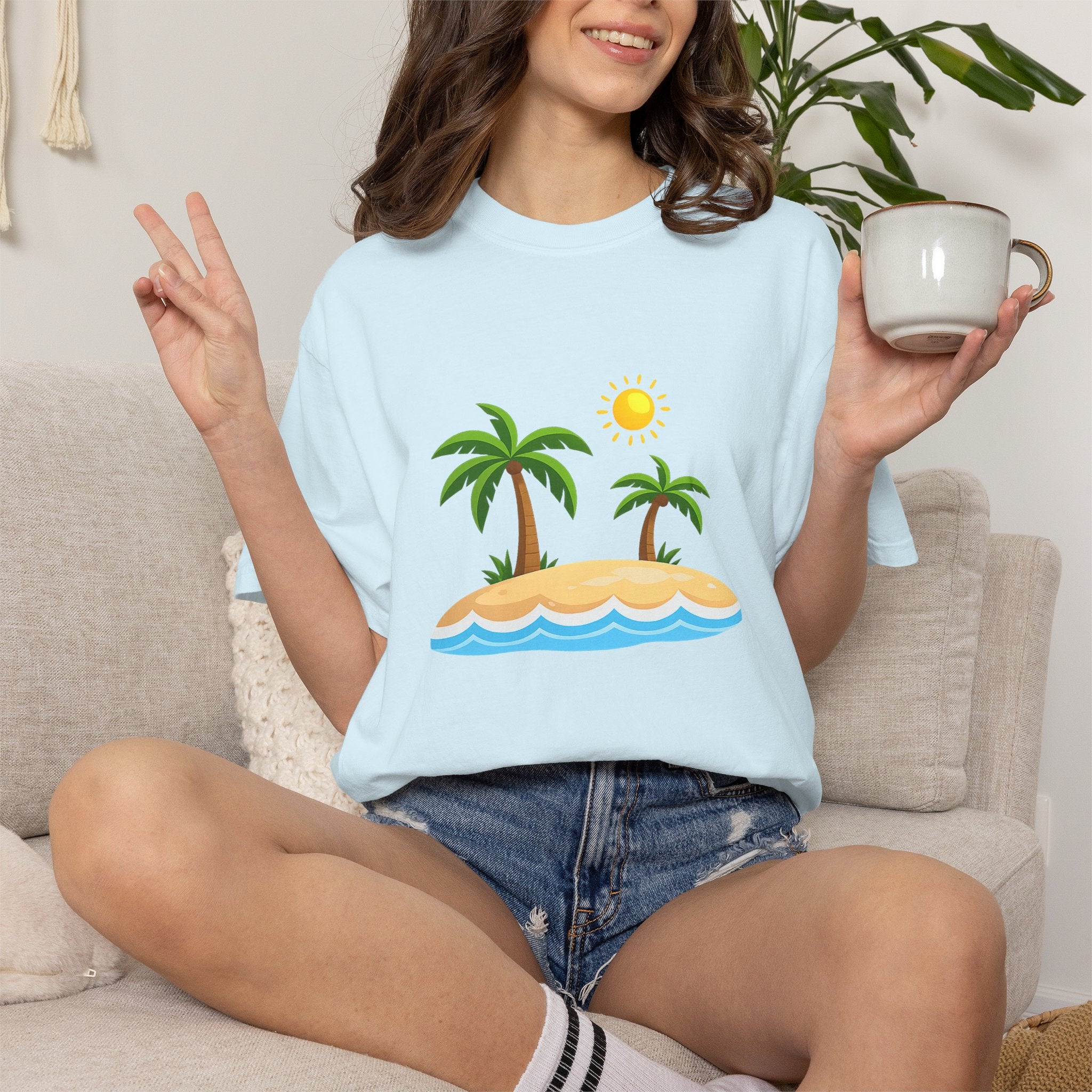 Island Paradise T-Shirt — Tropical Palm Tree Beach Graphic