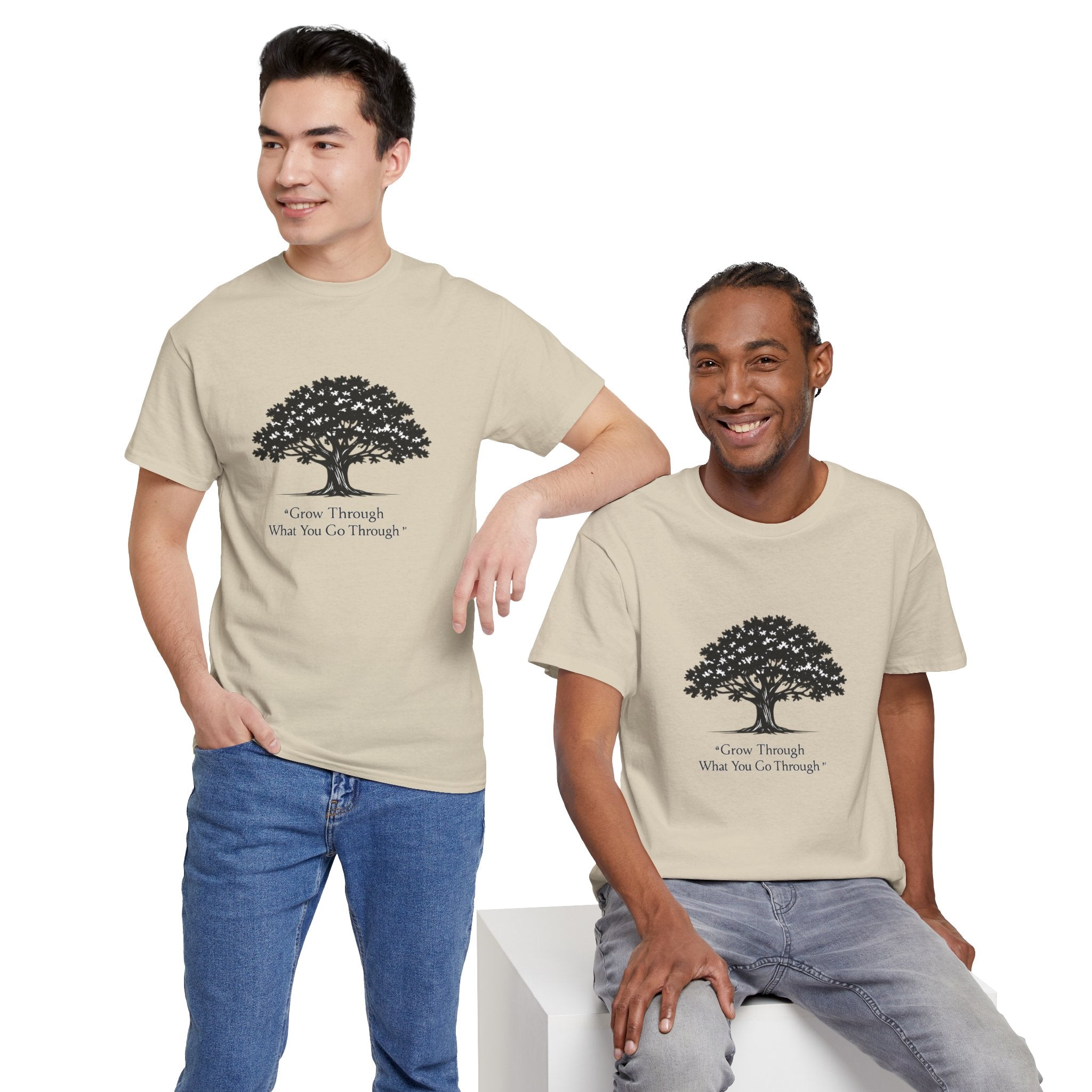 Tree of Growth T-Shirt — "Grow Through What You Go Through" Inspirational Tee