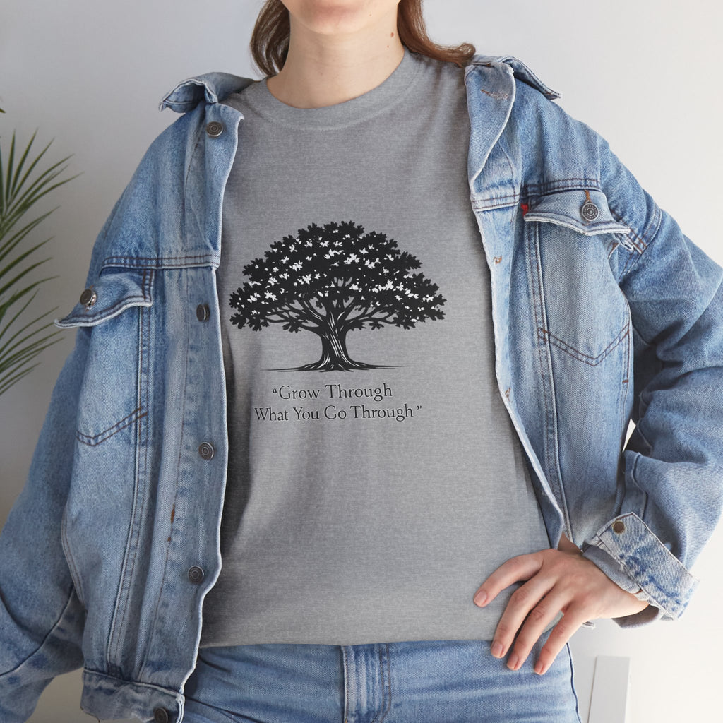 Tree of Growth T-Shirt — "Grow Through What You Go Through" Inspirational Tee
