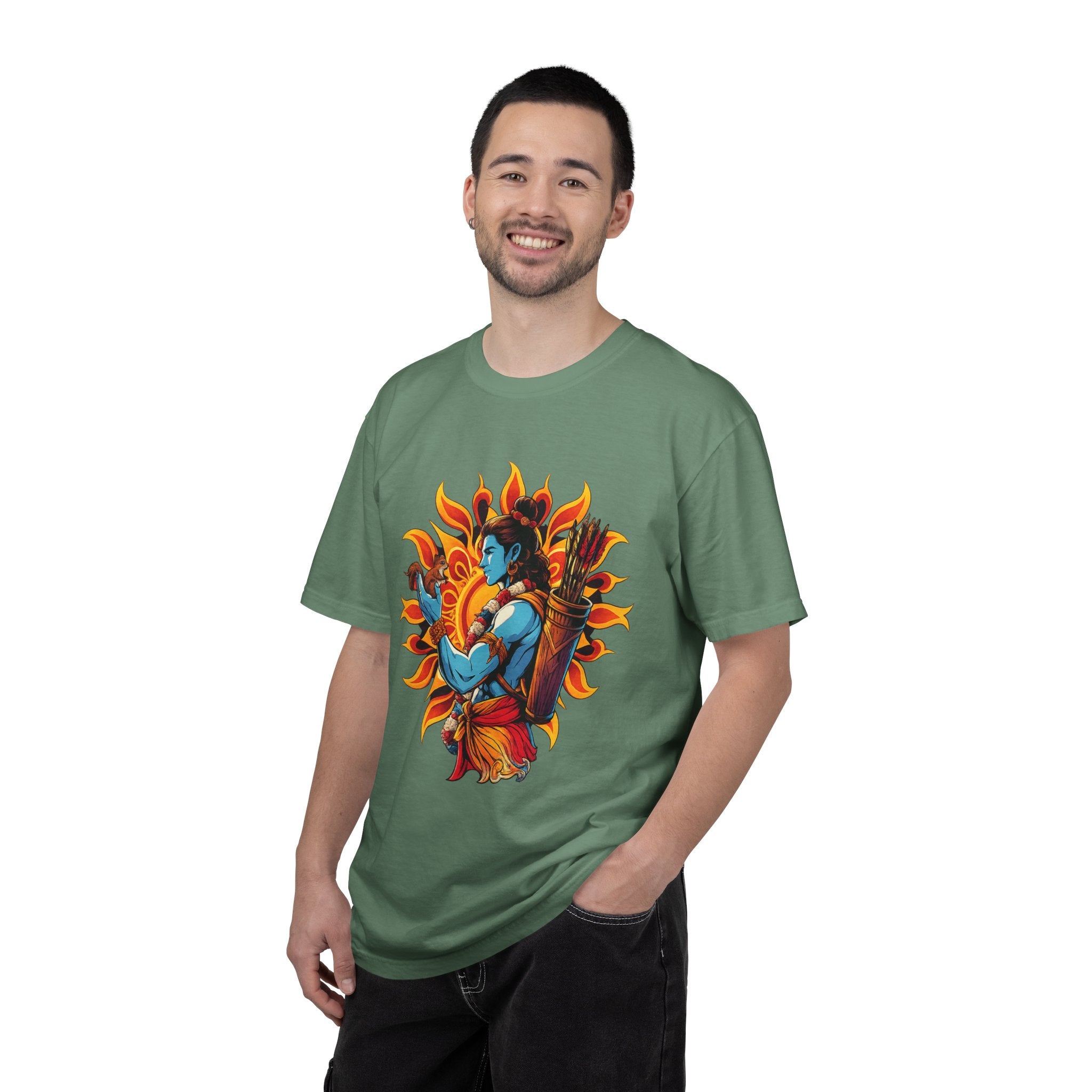 T-Shirt Ram Ji — Mythic Archer Illustration Tee (Sunburst Warrior Graphic)