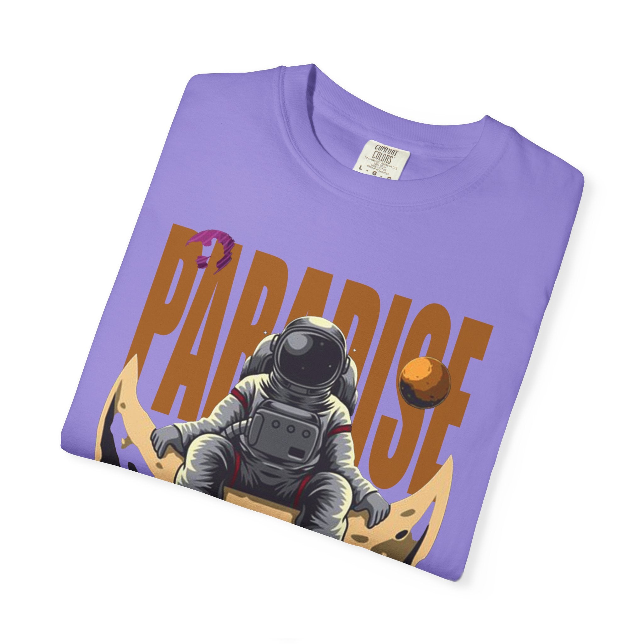 T-Shirt — 'Paradise: Never Get Tired of Getting Lost' Astronaut Graphic Tee