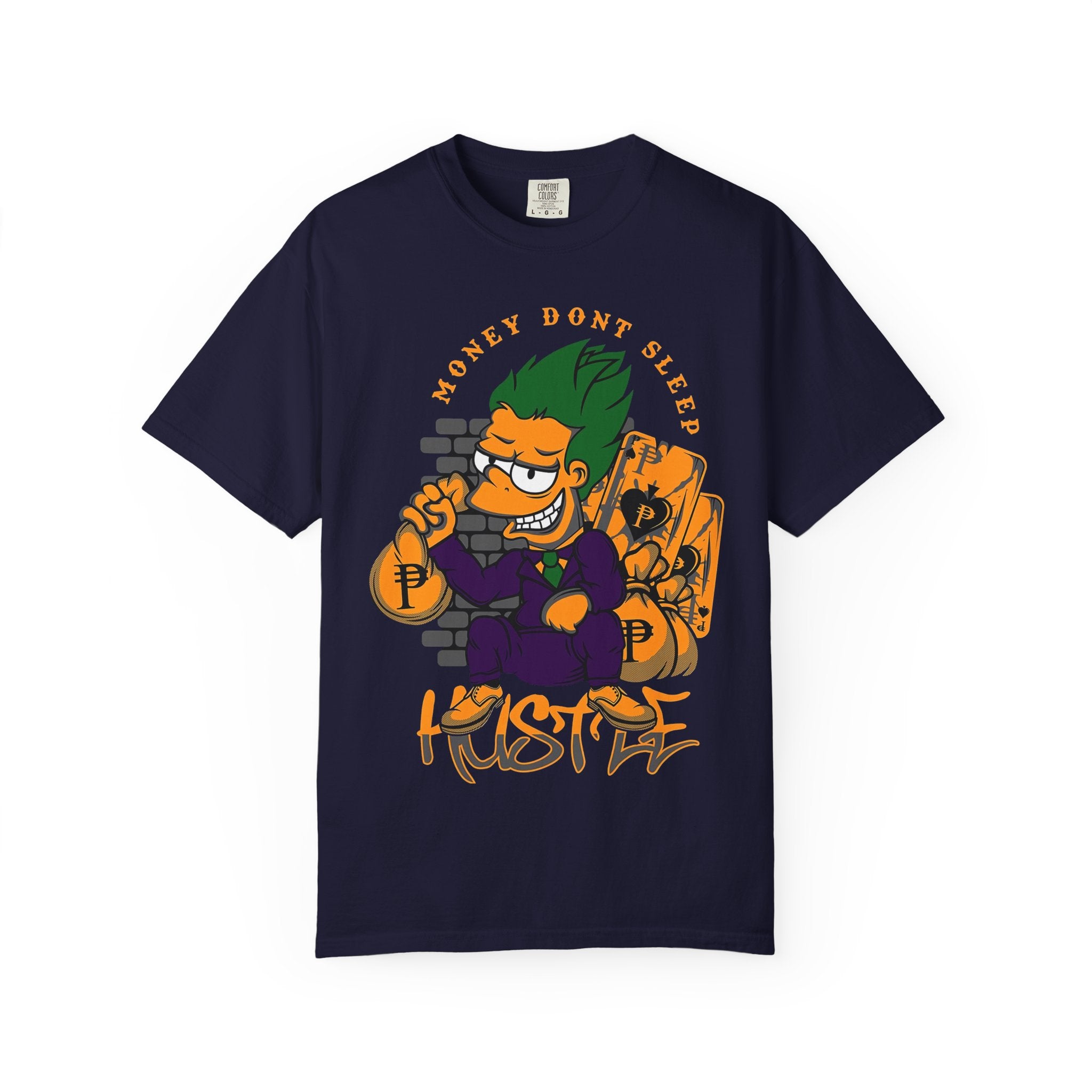 T-Shirt — 'Money Don’t Sleep' Cartoon Hustle Tee