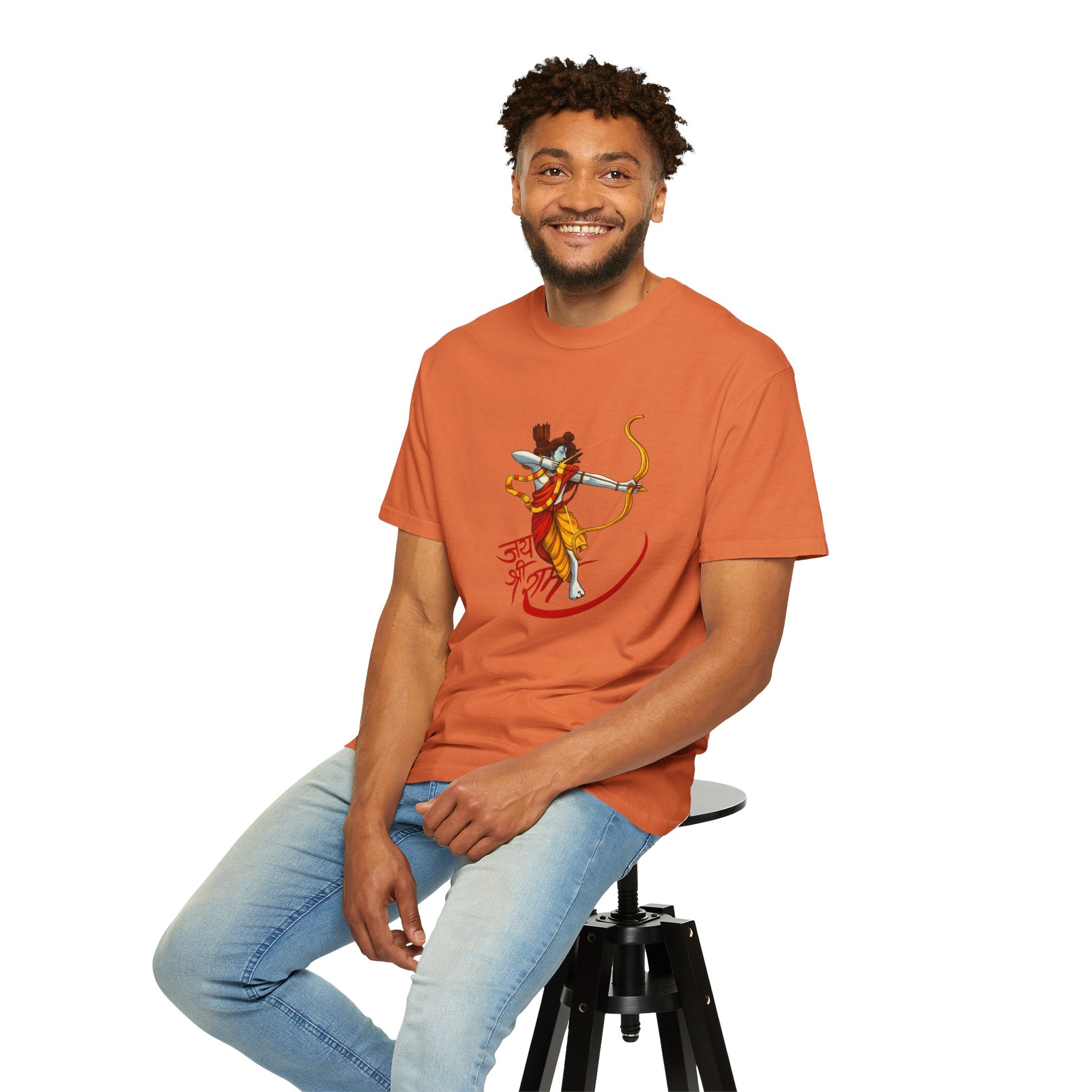 Ram Archer T-Shirt with ‘Jai Shri Ram’ Hindi Script — Hindu Festival & Devotional Tee