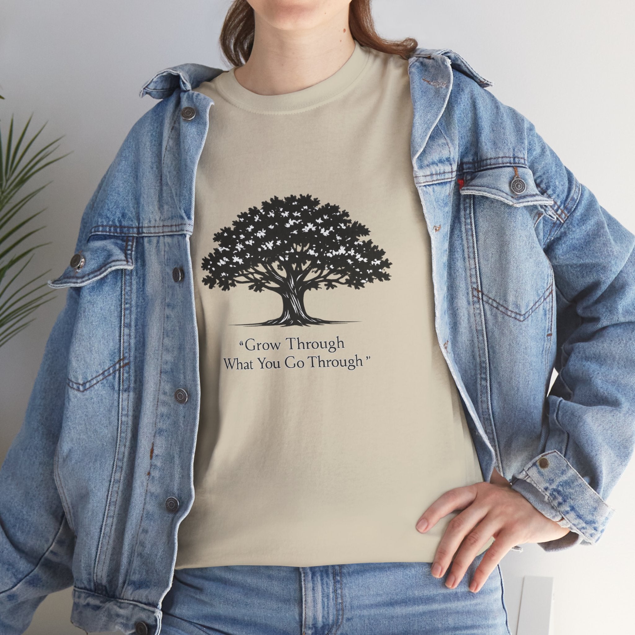 Tree of Growth T-Shirt — "Grow Through What You Go Through" Inspirational Tee
